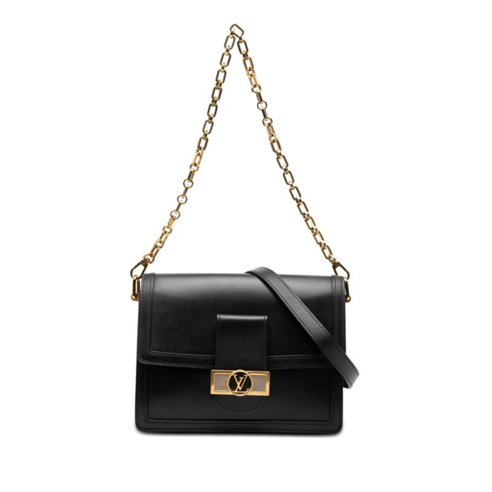 Louis Vuitton Handbag Shoulder Bag Leather: Louis Vuitton Handbag Shoulder Bag Leather Black leather shoulder bag from Louis Vuitton, featuring a classic design with clean lines and minimal ornamentation. Made with high-quality leather, this ba