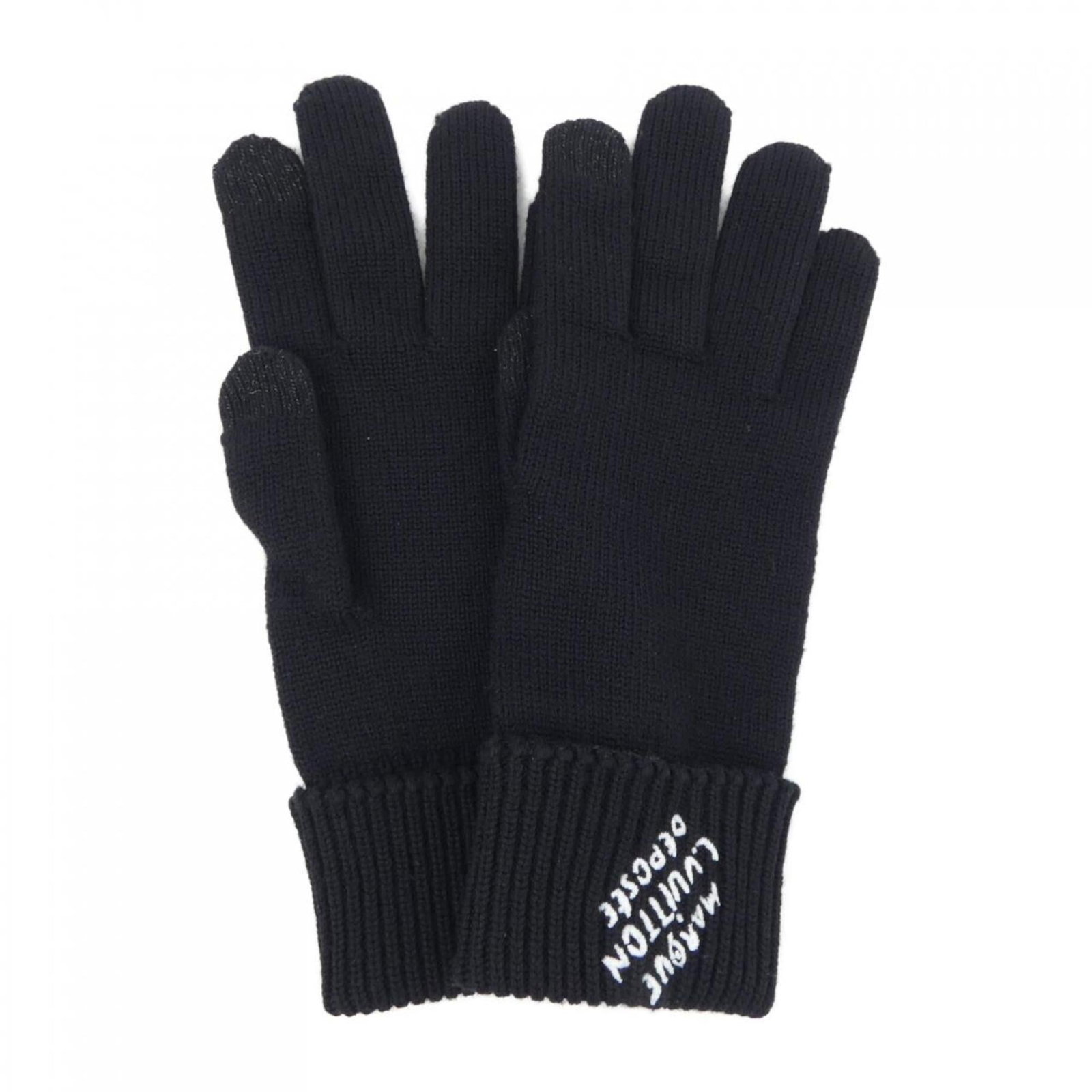 Louis Vuitton Gloves: Louis Vuitton Gloves Black Louis Vuitton gloves with a total length of 26.5cm and a hand width of 18cm, featuring the MPN M7824I style. Made from a durable material, these warm gloves have a sleek des