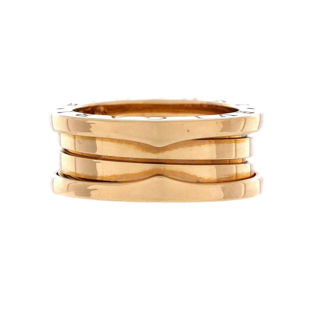 Bvlgari B.Zero1 Three Band Ring 18K Yellow Gold: Bvlgari B.Zero1 Three Band Ring 18K Yellow Gold 18K Yellow Gold Bvlgari B.Zero1 Three Band Ring - A timeless piece featuring three bands of 18K yellow gold, showcasing a classic design with moderate