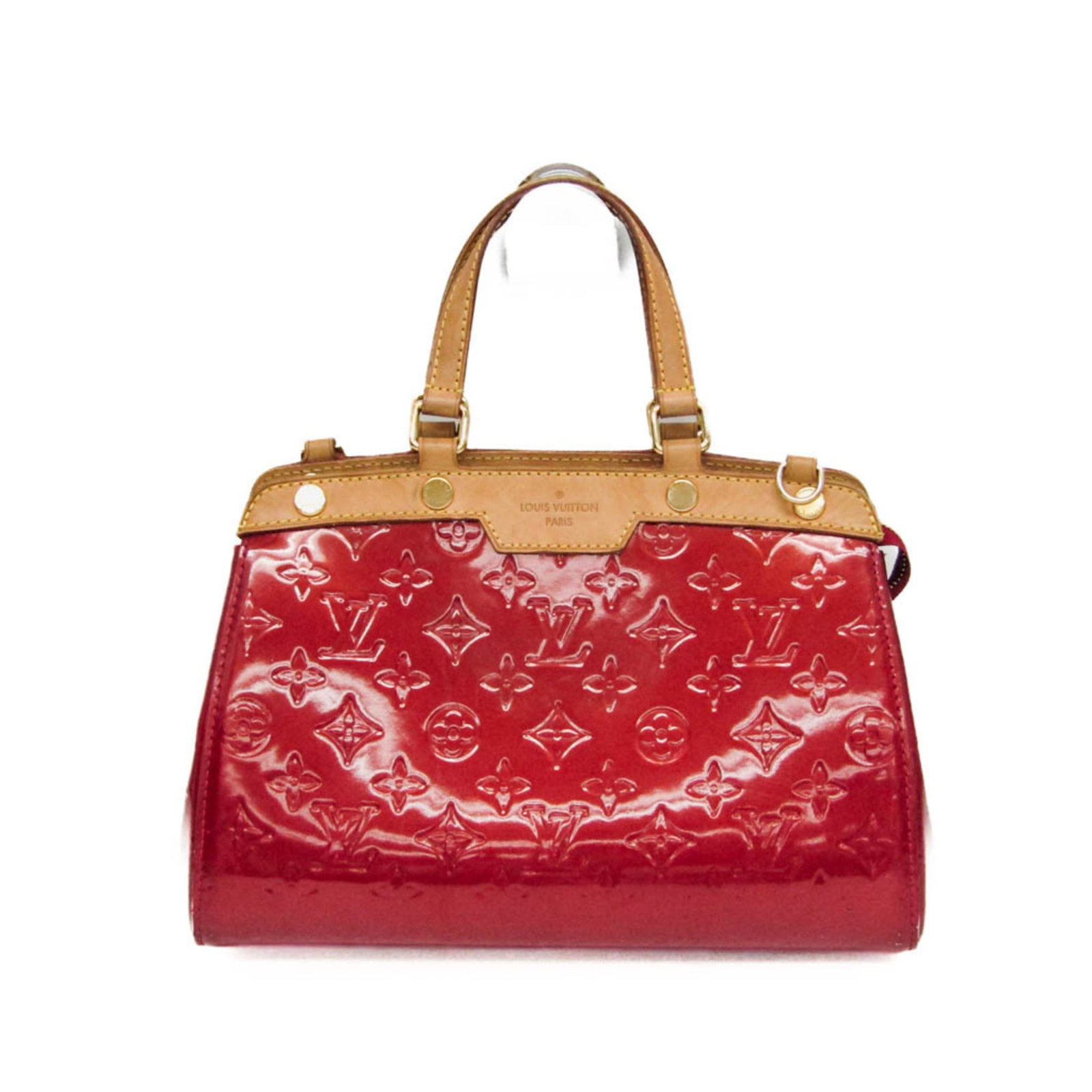 Louis Vuitton Handbag Monogram Vernis: Louis Vuitton Handbag Monogram Vernis Top-quality Louis Vuitton Monogram Vernis handbag with signature and serial number, featuring the iconic Pomme d'amour color. Measuring 19cm x 28cm x 12cm, this