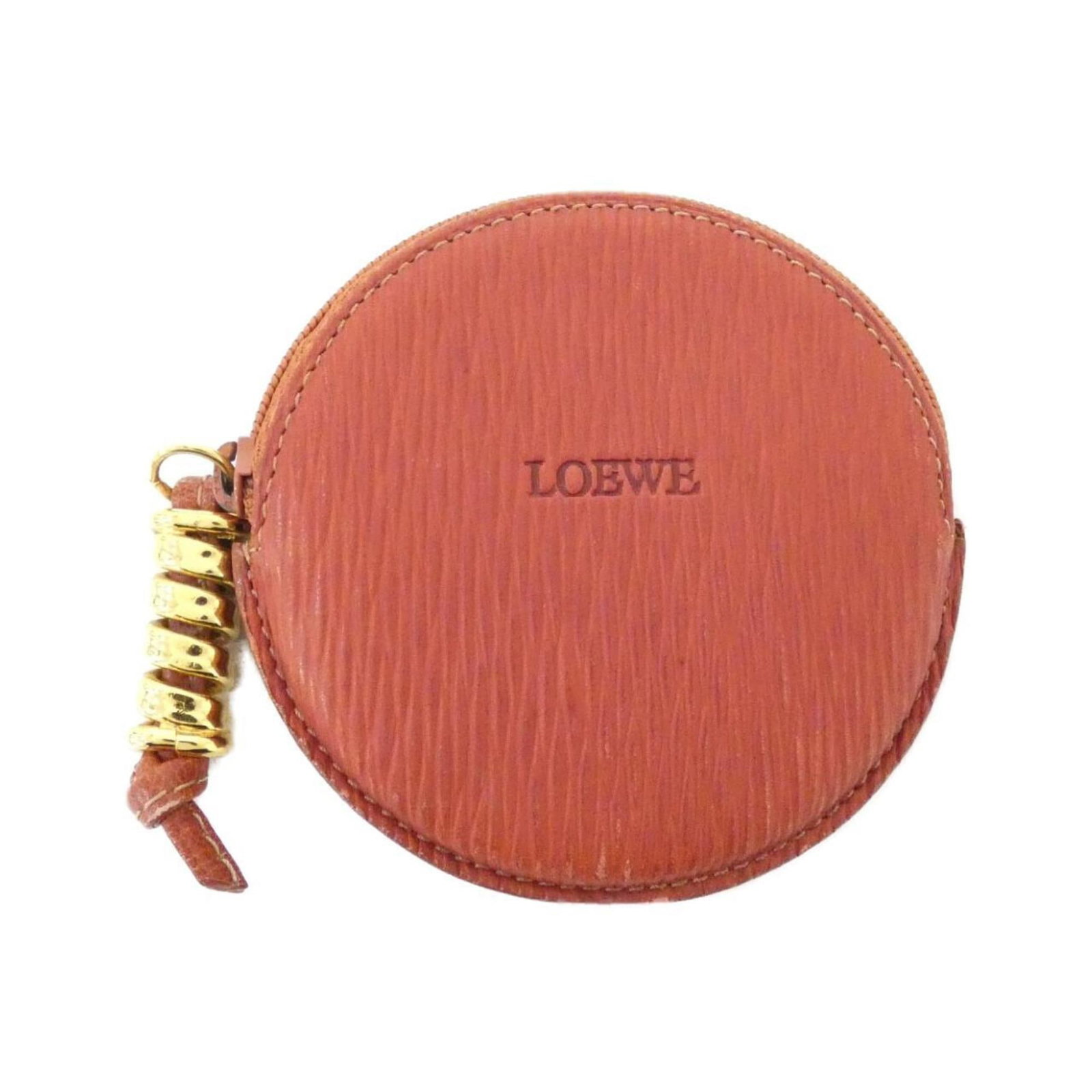Coin Case Leather Purse Loewe: Coin Case Leather Purse Loewe This beautifully crafted Loewe leather coin purse features a rich brown color and measures 10cm x 10cm x 1cm. Made from high-quality leather, its compact size makes it pe