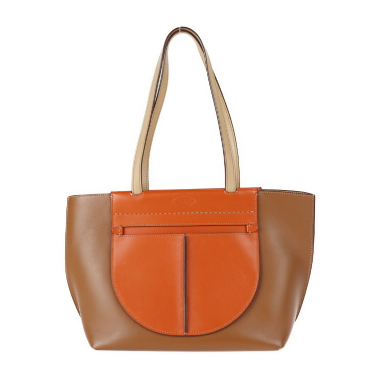 Tod'S Handbag Shoulder Bag Tote Bag Leather: Tod'S Handbag Shoulder Bag Tote Bag Leather Tod's Handbag Shoulder Bag Tote Bag Leather features a classic design with a timeless beige, brown, and orange color palette. Made from high-quality
