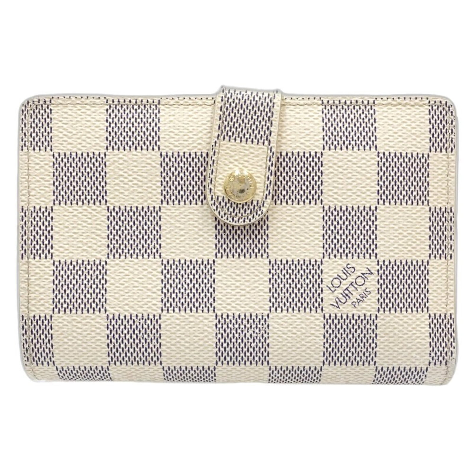 Louis Vuitton Wallet (Bi-Fold) Damier Azur: Louis Vuitton Wallet (Bi-Fold) Damier Azur Damier Azur, the iconic Louis Vuitton pattern, adds a touch of timeless elegance to this bi-fold wallet. Made from high-quality Damier Azur material, its