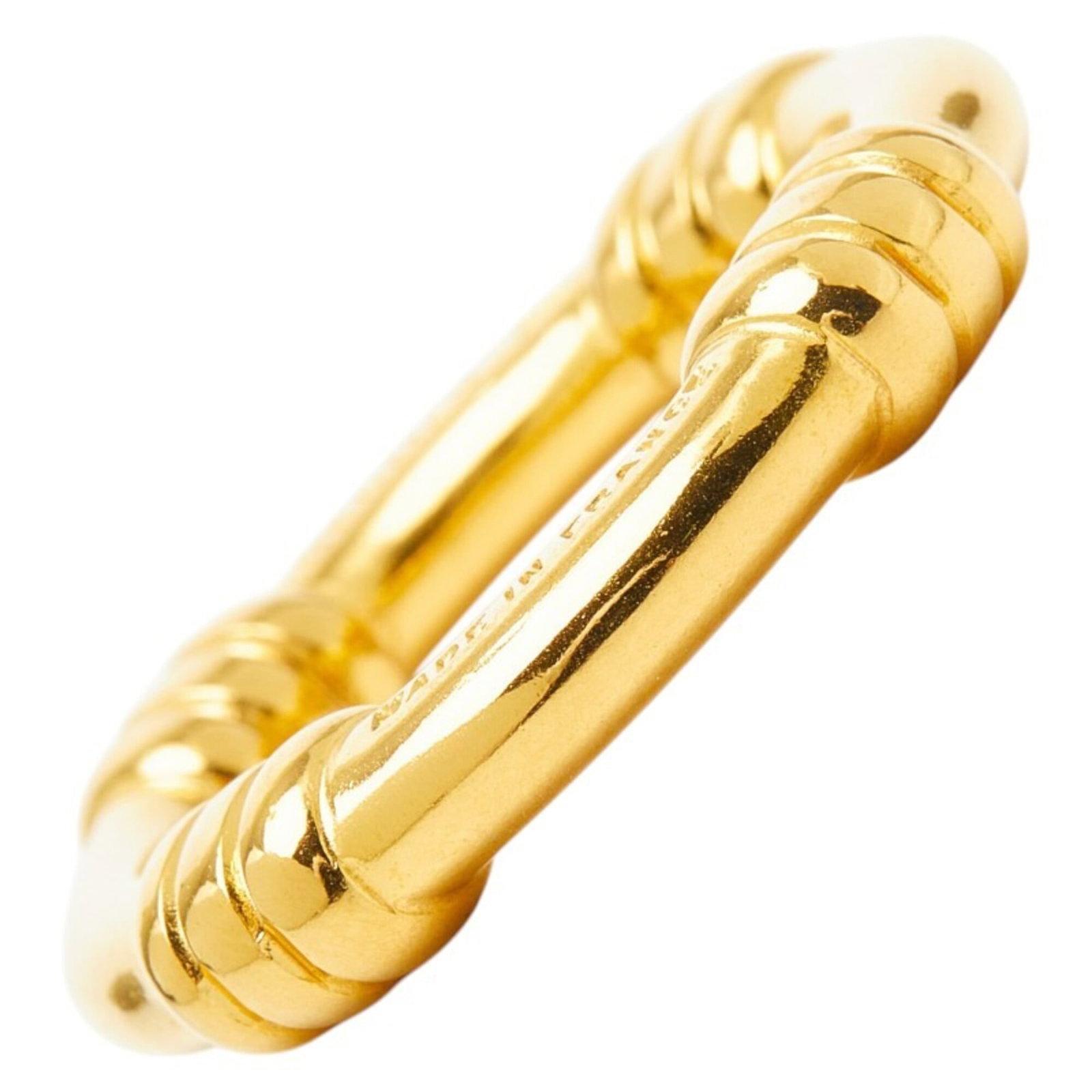 Ring Hermes Scarf: Ring Hermes Scarf The Hermes Scarf ring features a stunning gold design, showcasing the iconic brand's signature style. Measuring 5.80mm in diameter and 3.23cm in width, this compact accessory adds a 