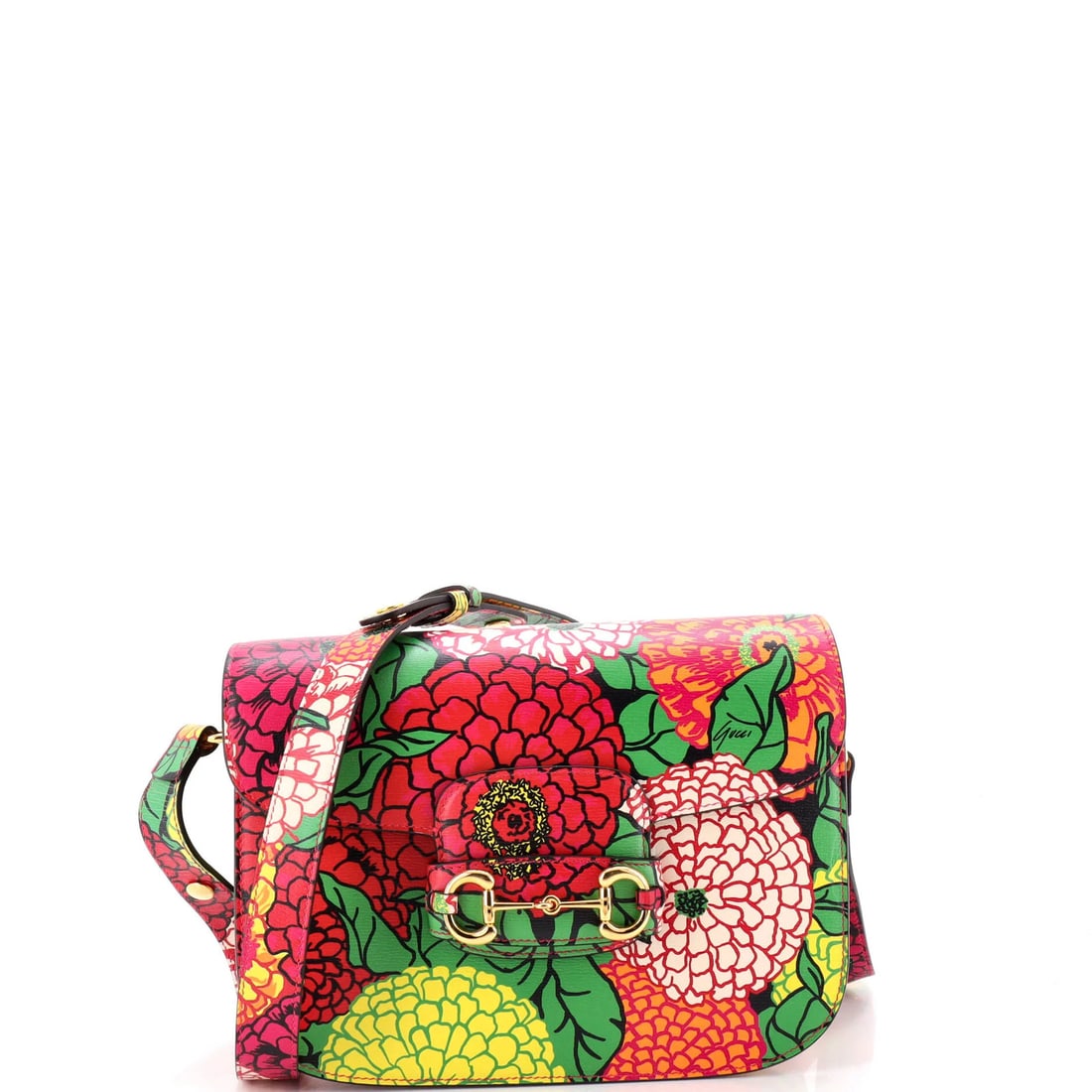 Gucci Leather Small Printed Horsebit 1955 Bag Shoulder (1 of 5)