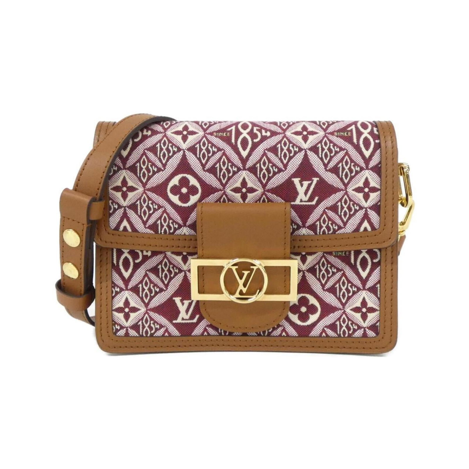 Vuitton Jacquard Bag Shoulder Louis: Vuitton Jacquard Bag Shoulder Louis Bordeaux-colored Jacquard fabric adds a touch of elegance to this Louis Vuitton MPN M57172 shoulder bag, featuring gold hardware for a sophisticated finish. The bag