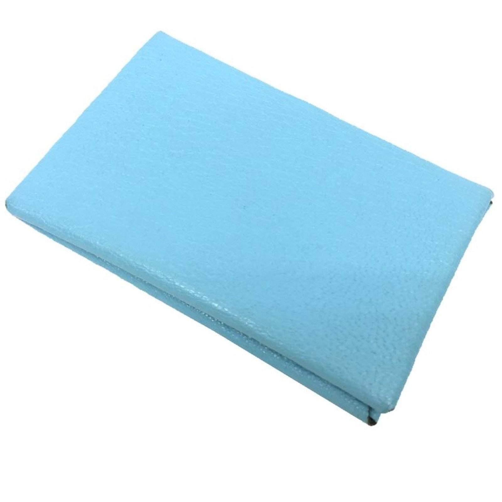 Chevre leather card case by Hermes: Chevre leather card case by Hermes Chevre leather card case by Hermes features a light blue color and a compact size, measuring 7cm x 10cm x 1cm. Made from high-quality chevre leather, this card case 
