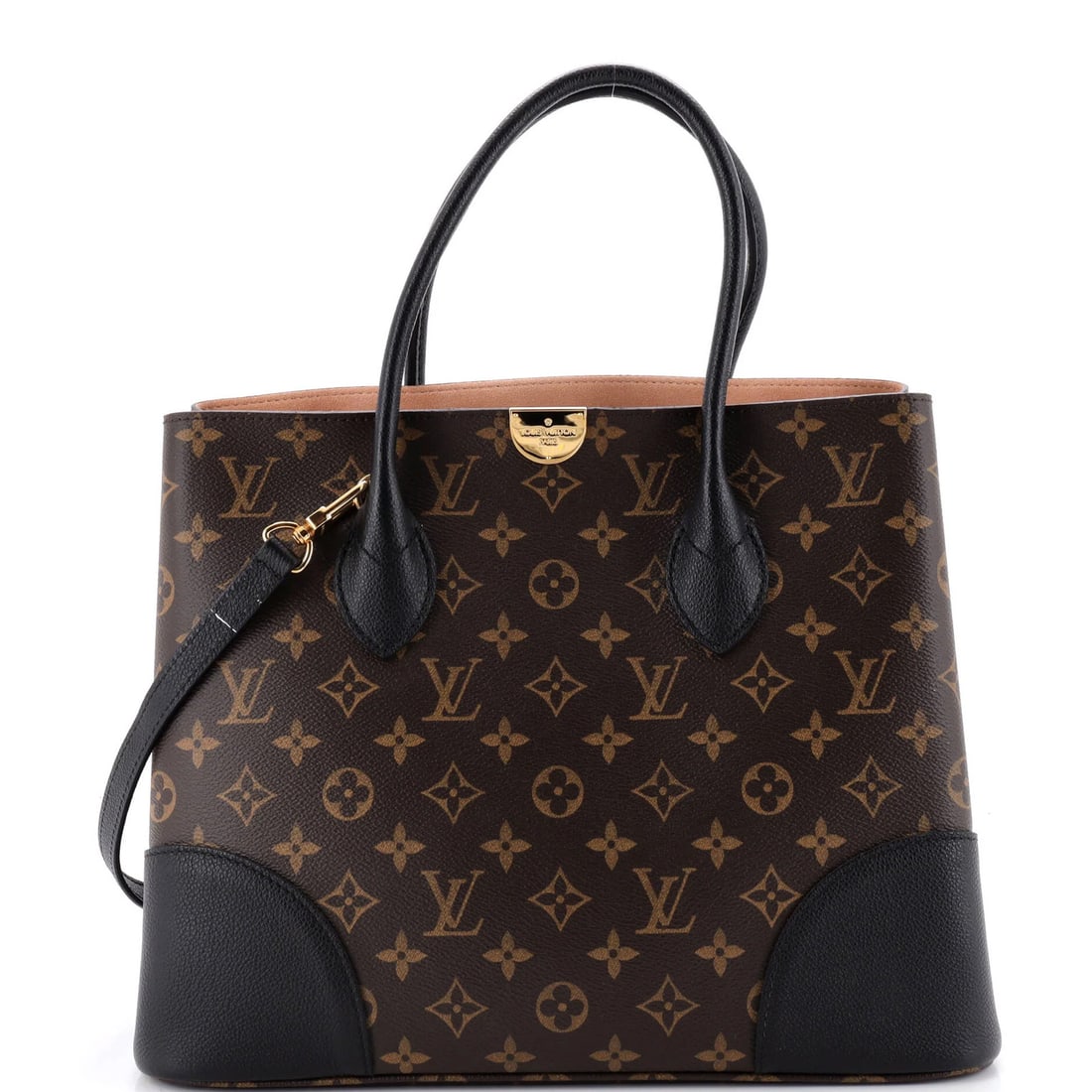 Monogram Canvas Leather Louis Flandrin Vuitton Handbag: Monogram Canvas Leather Louis Flandrin Vuitton Handbag Canvas Coated Leather Louis Vuitton Flandrin Tote in Black with Monogram Pattern, featuring gold hardware and neutral microfiber interior. This