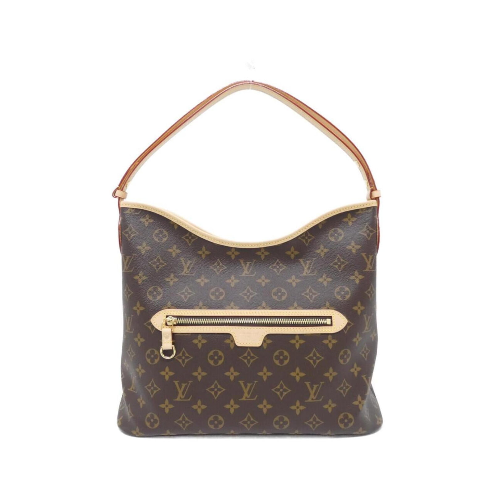 Shoulder bag coated canvas by Louis Vuitton: Shoulder bag coated canvas by Louis Vuitton Coated canvas by Louis Vuitton, featuring a classic design with gold hardware in a timeless marron color. This shoulder bag measures 26cm x 36cm x 13cm and