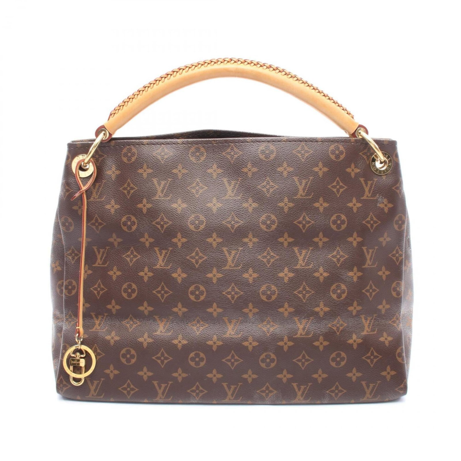 Canvas Leather coated shoulder bag from Louis Vuitton: Canvas Leather coated shoulder bag from Louis Vuitton Canvas Leather Coated Shoulder Bag from Louis Vuitton, featuring a classic Monogram design in rich brown color. This stylish shoulder bag boasts