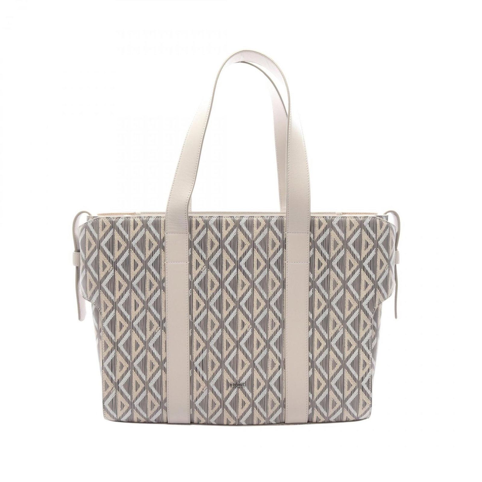 Christian Dior Handbag Tote Bag Coated Canvas Pvc Leather: Christian Dior Handbag Tote Bag Coated Canvas Pvc Leather Christian Dior's Handbag Tote Bag boasts a striking combination of coated canvas, PVC, and leather materials in a versatile gray and
