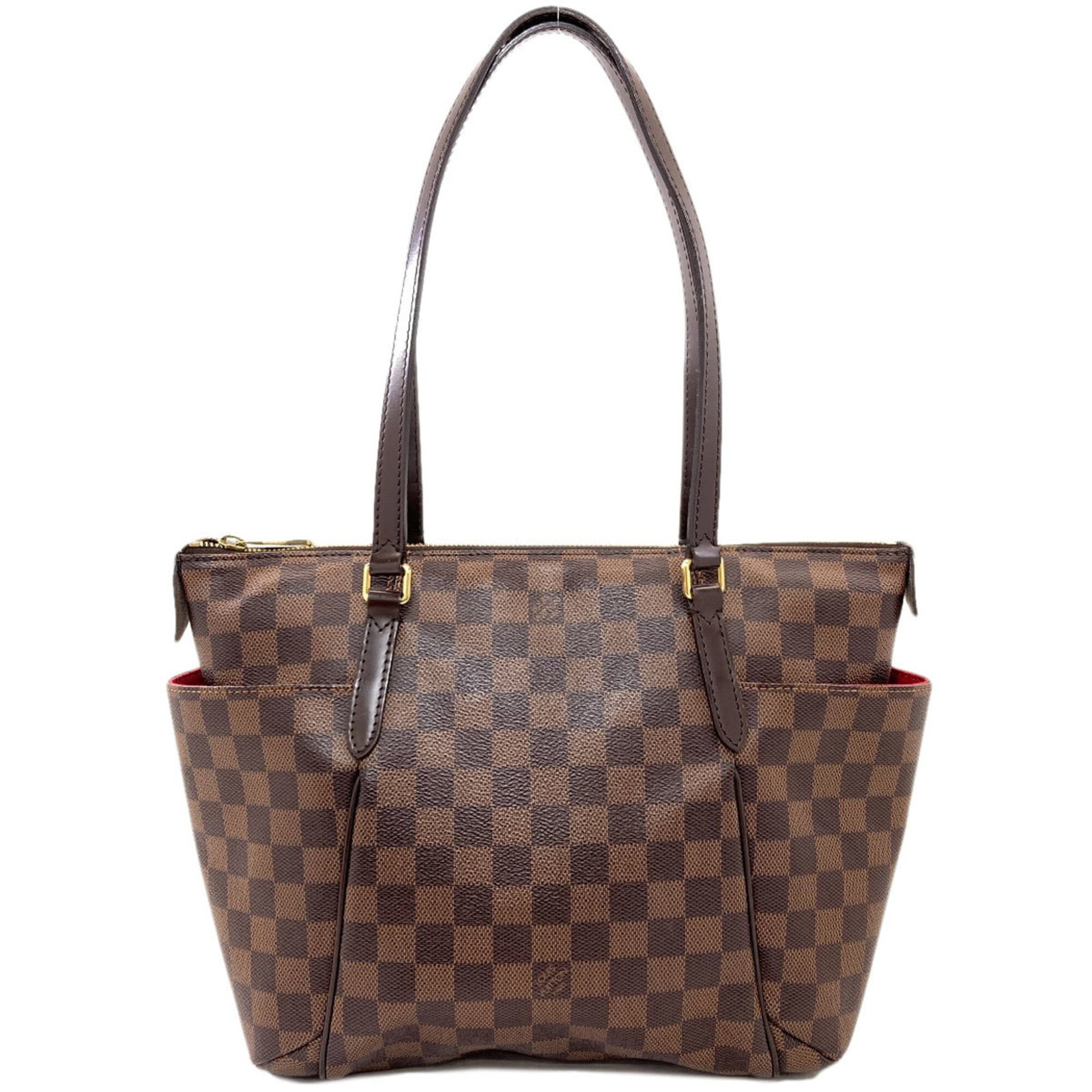 Damier Canvas Tote Bag by Louis Vuitton: Damier Canvas Tote Bag by Louis Vuitton Damier Canvas Tote Bag by Louis Vuitton - A timeless and iconic tote bag featuring the classic Damier canvas pattern, with a signature Ebene color. Measuring
