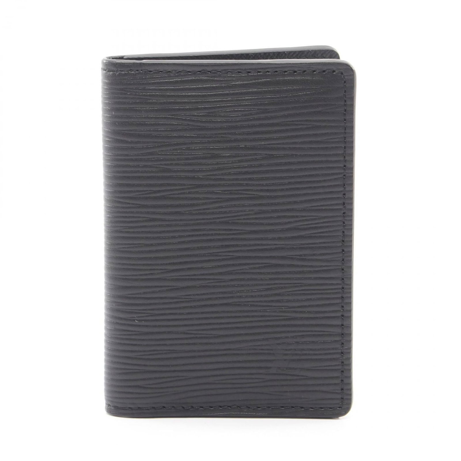 Louis Vuitton Card Case Leather: Louis Vuitton Card Case Leather Black leather card case from Louis Vuitton, measuring 11cm x 7.5cm x 1cm, designed with a classic style and simple elegance. Made from high-quality leather, this card c