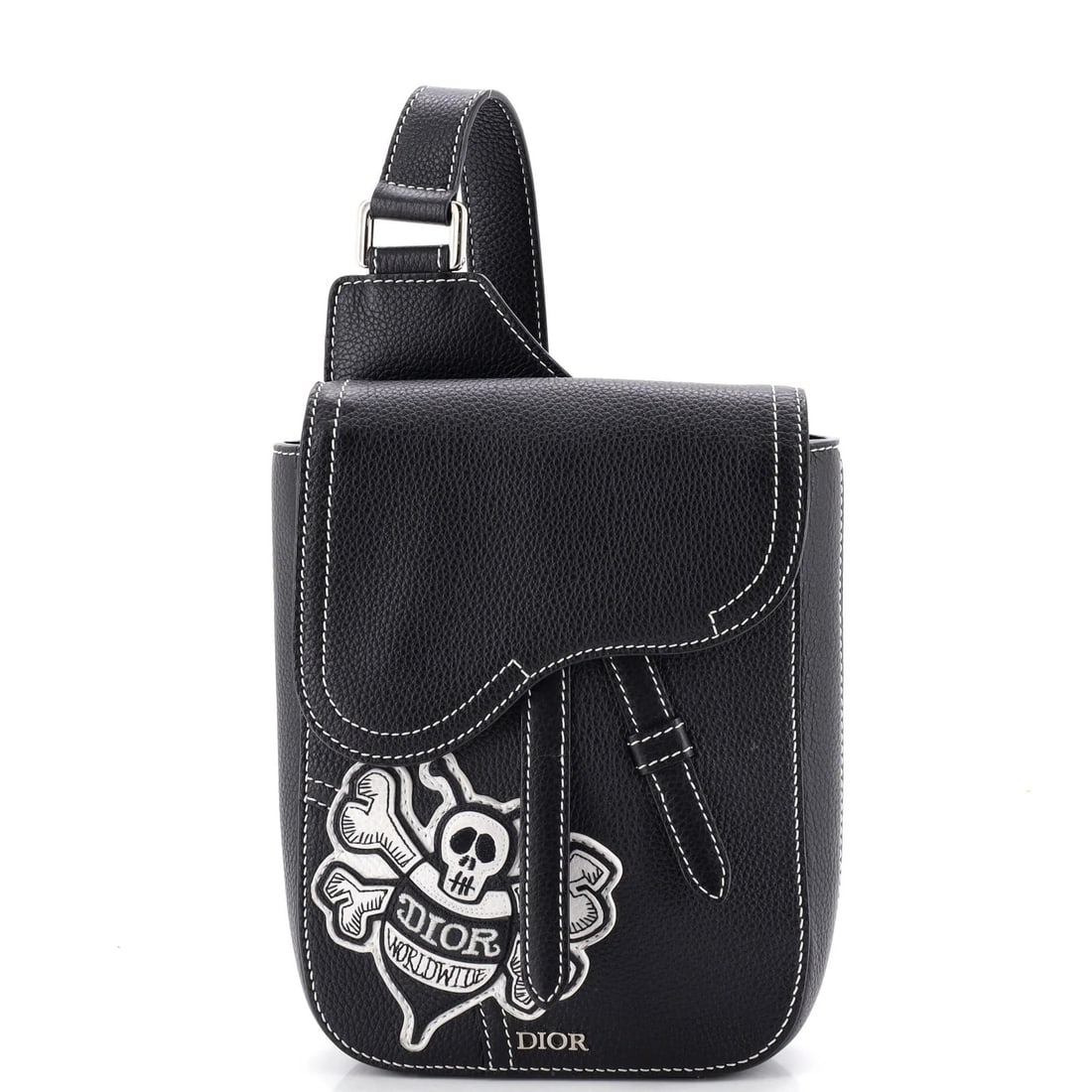 Christian Dior Stussy Saddle Messenger Pouch Leather with Applique (1 of 6)