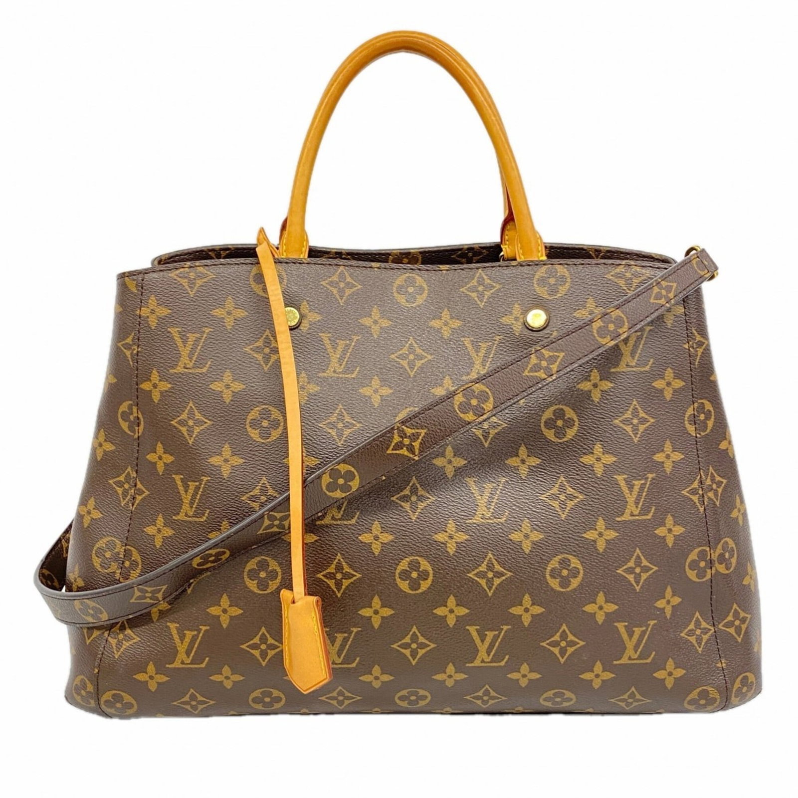 Louis Vuitton Handbag: Louis Vuitton Handbag Brown Louis Vuitton handbag with dimensions 27cm x 40cm x 14cm, perfect for everyday use. This stylish bag features a classic design and signature monogram pattern. Made from