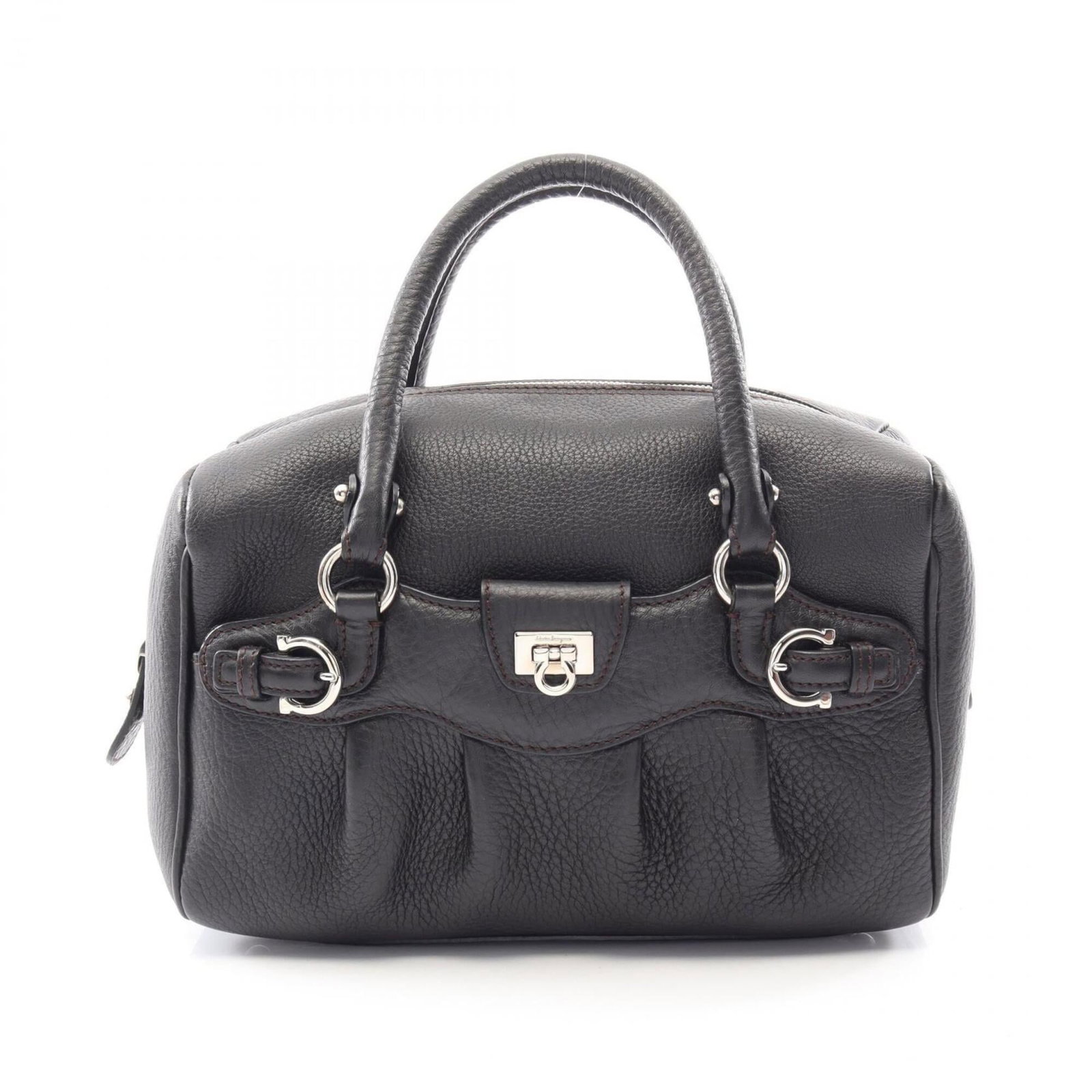 Salvatore Ferragamo Handbag Leather: Salvatore Ferragamo Handbag Leather Black Salvatore Ferragamo leather handbag with dimensions 15cm x 22cm x 9cm. This classic design features high-quality leather construction and a timeless black