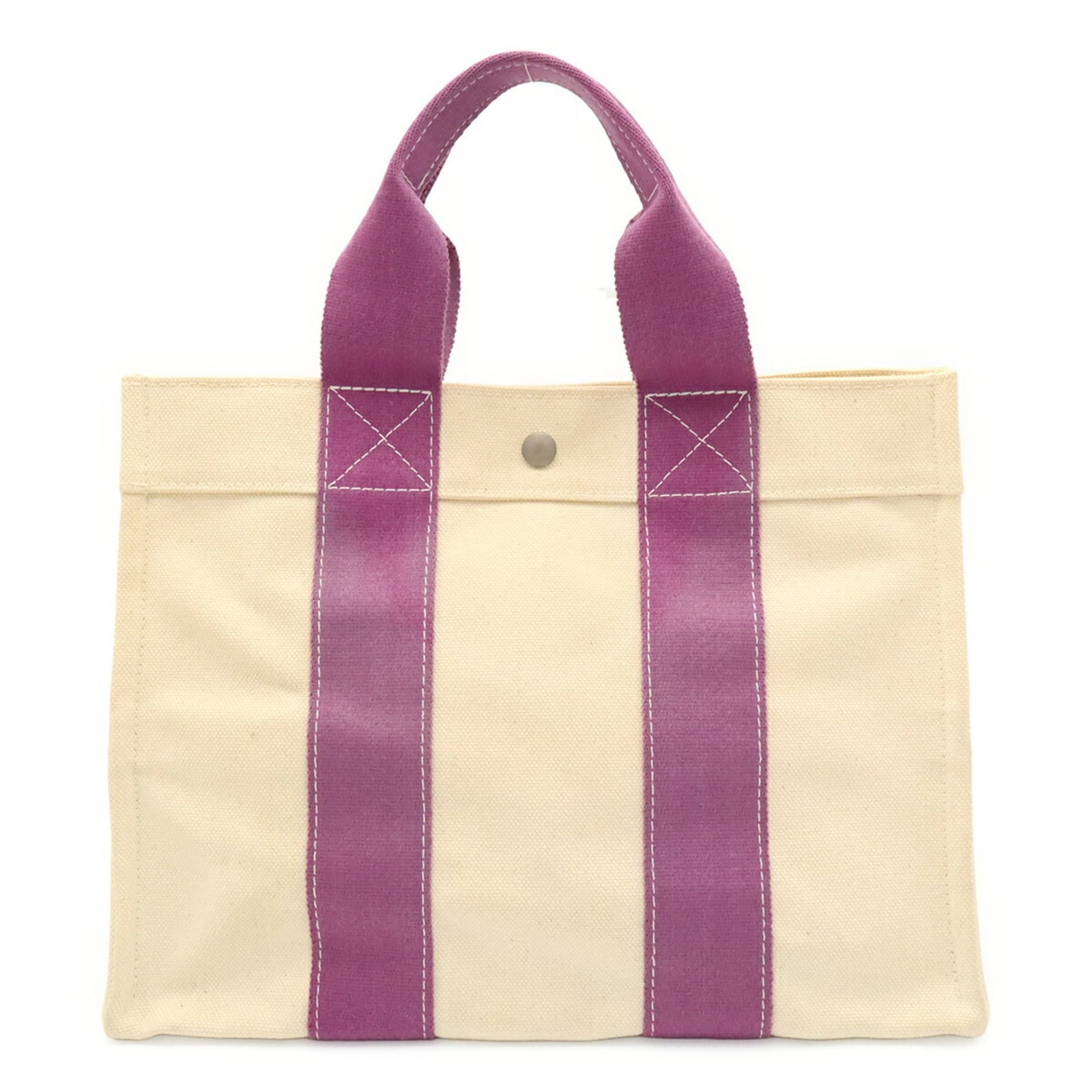 Handbag Tote Bag of Canvas by Hermes: Handbag Tote Bag of Canvas by Hermes Canvas by Hermes Bora Bora tote bag features natural canvas material and a casual style. The bag measures 27cm x 36cm x 18cm and weighs 610g, making it a sturdy
