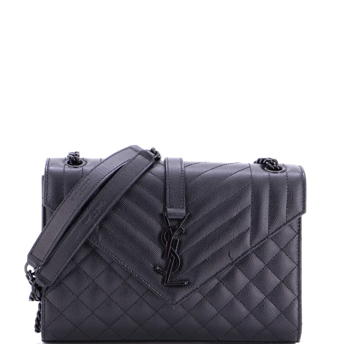 Mixed Matelasse Leather Medium Satchel Envelope Classic Monogram Saint Laurent (1 of 7)