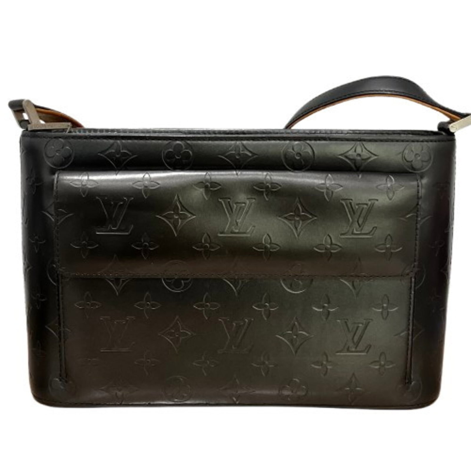 Shoulder Bag Leather Louis Vuitton: Shoulder Bag Leather Louis Vuitton Black Leather Louis Vuitton Shoulder Bag, measuring 19cm x 30cm x 8cm, offers a sleek and sophisticated design. Made from high-quality leather, this bag features a