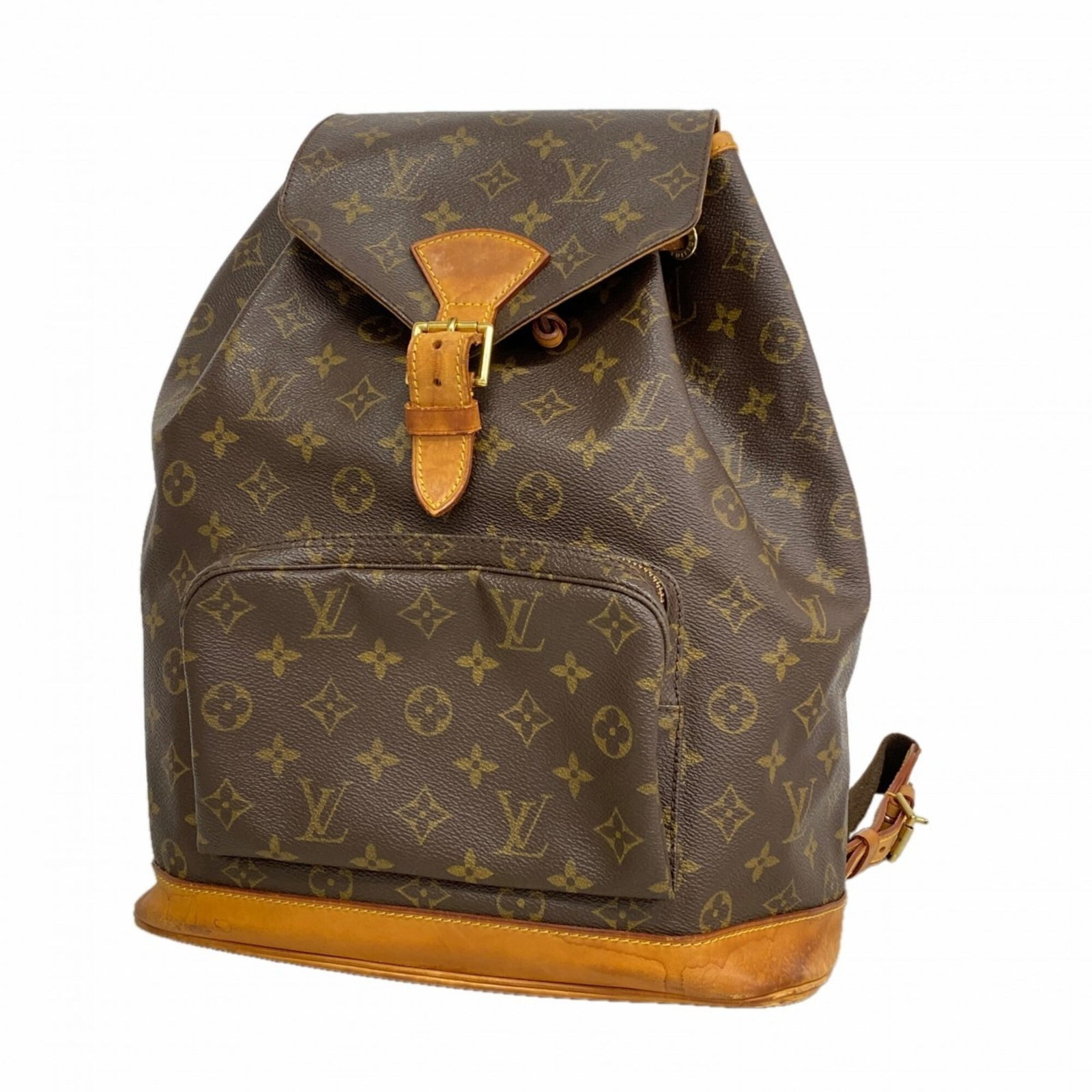 Louis Vuitton Backpack: Louis Vuitton Backpack Brown Louis Vuitton Backpack with Classic Monogram Pattern, Measuring 40cm x 30.5cm x 13cm. This stylish backpack features the iconic Louis Vuitton monogram pattern and is made