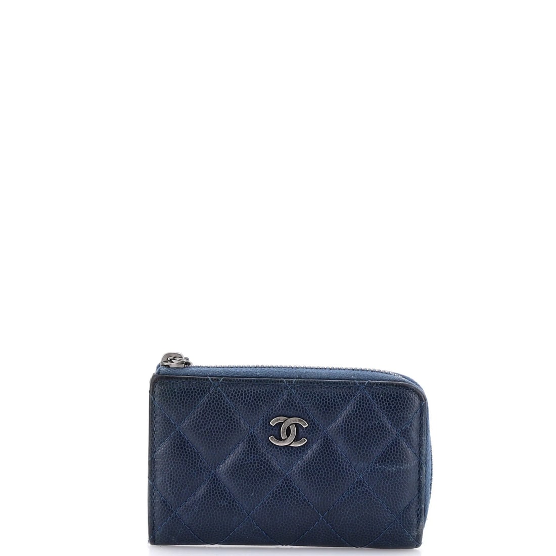 Key pouch quilted caviar by Chanel: Key pouch quilted caviar by Chanel The Key Pouch Quilted Caviar by Chanel features a striking blue leather exterior with quilted details, showcasing the iconic design of this luxury handbag. With its 