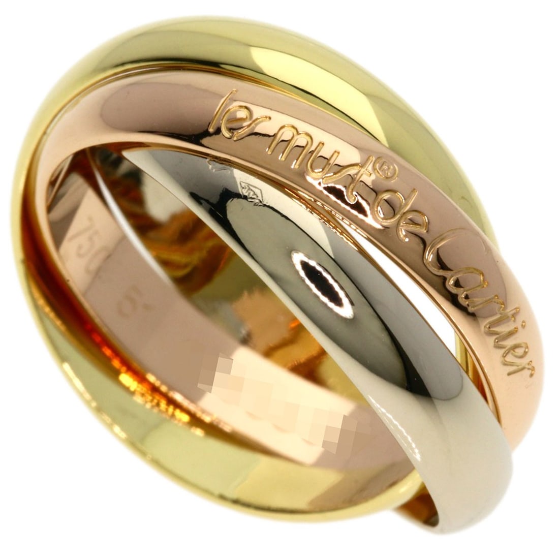 Yellow Gold Pink Gold K18 Trinity Cartier Ring #51: Yellow Gold Pink Gold K18 Trinity Cartier Ring #51 K18 Yellow Gold Pink Gold Trinity Cartier Ring #51 boasts its unique blend of K18 yellow and pink gold, creating a striking visual effect. This intri