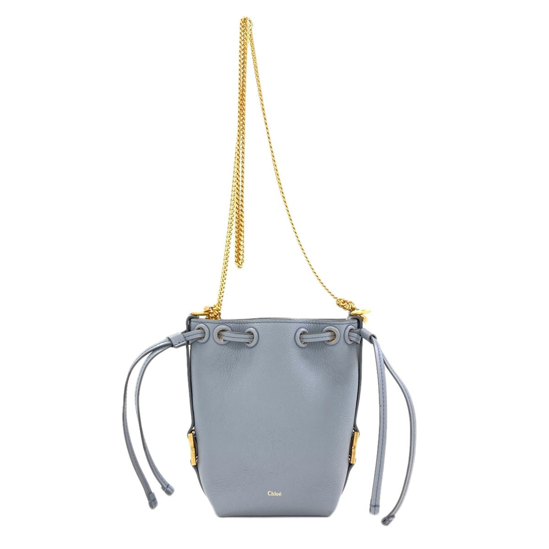 Chain shoulder bag in leather by Chloe: Chain shoulder bag in leather by Chloe Blue leather shoulder bag by Chloe, featuring a classic design with a bold blue exterior. Made from high-quality leather, this stylish bag is perfect for everyda