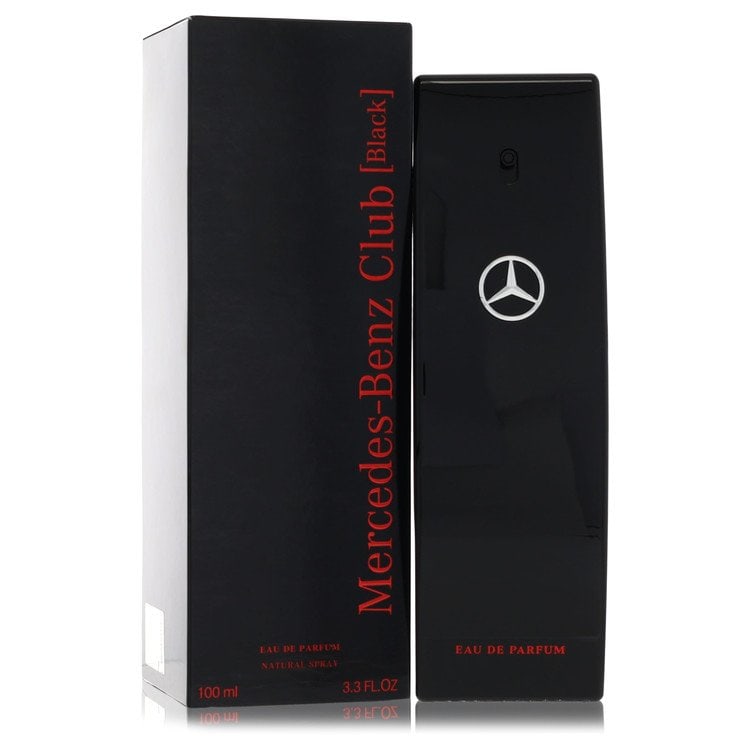 Mercedes Benz Club Black by Mercedes Benz Eau De Parfum Spray 3.3 oz: Mercedes Benz Club Black by Mercedes Benz Eau De Parfum Spray 3.3 oz The Mercedes Benz Club Black eau de parfum spray offers an energetic opening with bergamot notes, followed by warm and sensual