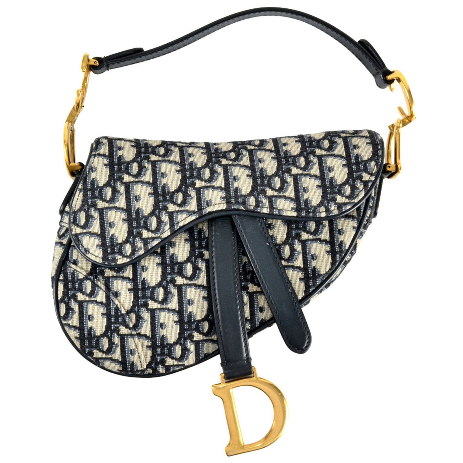 Shoulder Bag by Christian Dior: Shoulder Bag by Christian Dior Navy canvas shoulder bag by Christian Dior, measuring 15cm x 20cm x 5cm. This classic design showcases the iconic brand's signature style with clean lines and a