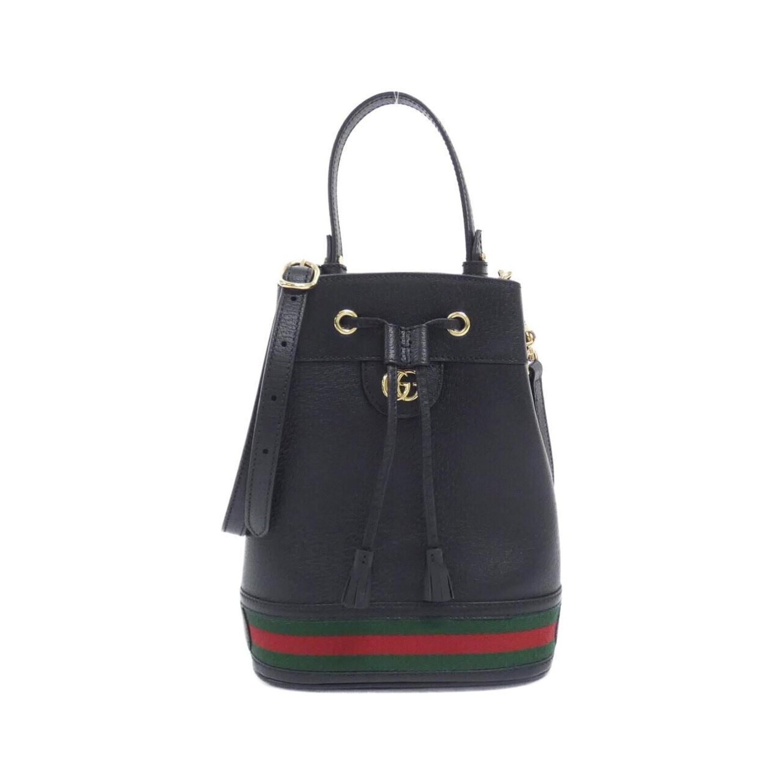 Gucci Handbag Leather: Gucci Handbag Leather Black Gucci Ophidia Leather Handbag with Gold Hardware, featuring a sleek design and adjustable strap length. Weighing in at 530g, this stylish bag measures 25cm x 20cm x 9cm and