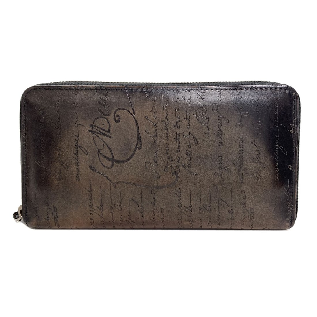 Berluti Zip Around Calligraphy Long Wallet (With Coin Pocket) Leather: Berluti Zip Around Calligraphy Long Wallet (With Coin Pocket) Leather Berluti's Zip Around Calligraphy Long Wallet boasts a sleek design, featuring a zip closure and coin pocket for added convenience.