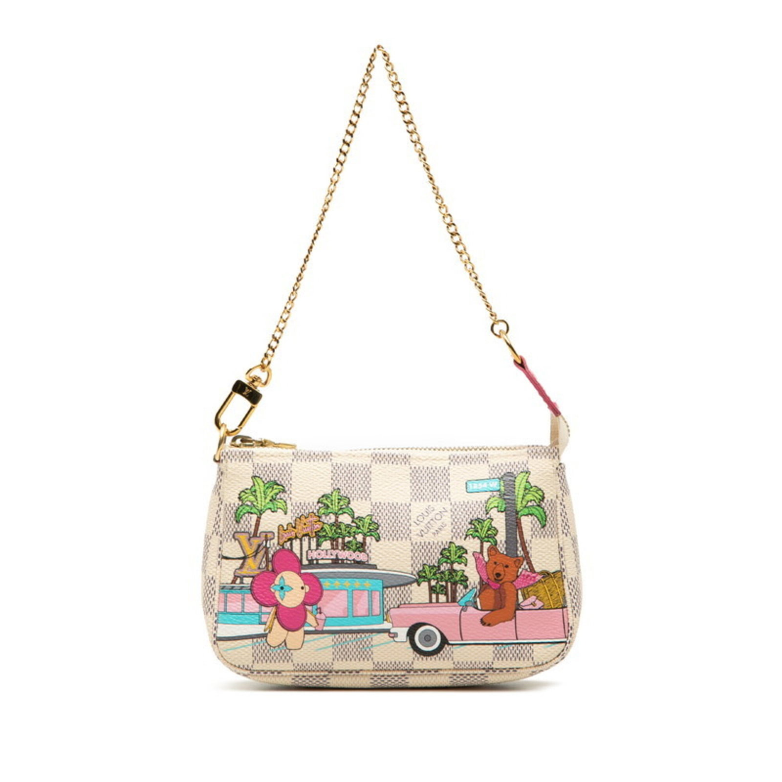 Louis Vuitton Handbag Pochette Pouch Leather Pvc: Louis Vuitton Handbag Pochette Pouch Leather Pvc The Louis Vuitton Pochette Pouch features a unique multi-color design with white accents, combining the iconic brand's signature style with a modern tw
