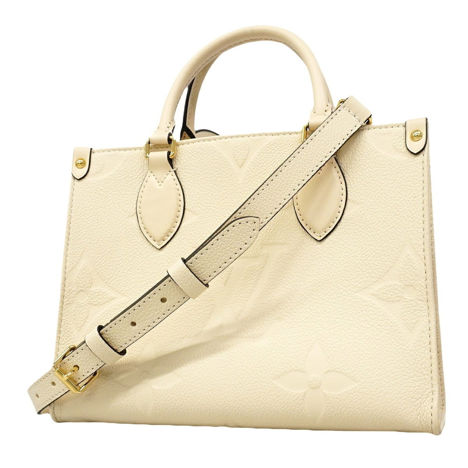 Louis Vuitton Handbag: Louis Vuitton Handbag The Louis Vuitton handbag boasts a classic cream color and sleek design, measuring 18.5cm x 25cm x 11cm in size. This stylish accessory features the signature LV monogram pattern