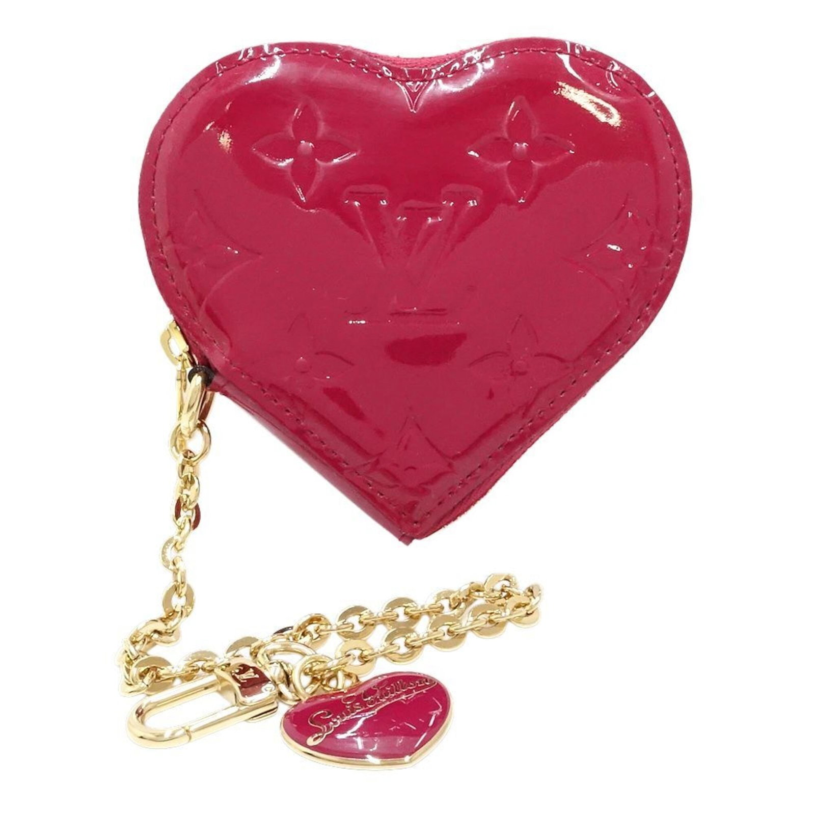 Vernis Monogram Purse Coin Case Louis: Vernis Monogram Purse Coin Case Louis The Louis Vuitton Vernis Monogram Purse Coin Case Louis boasts its signature Indian rose color and distinctive monogram pattern, making it a stylish accessory.