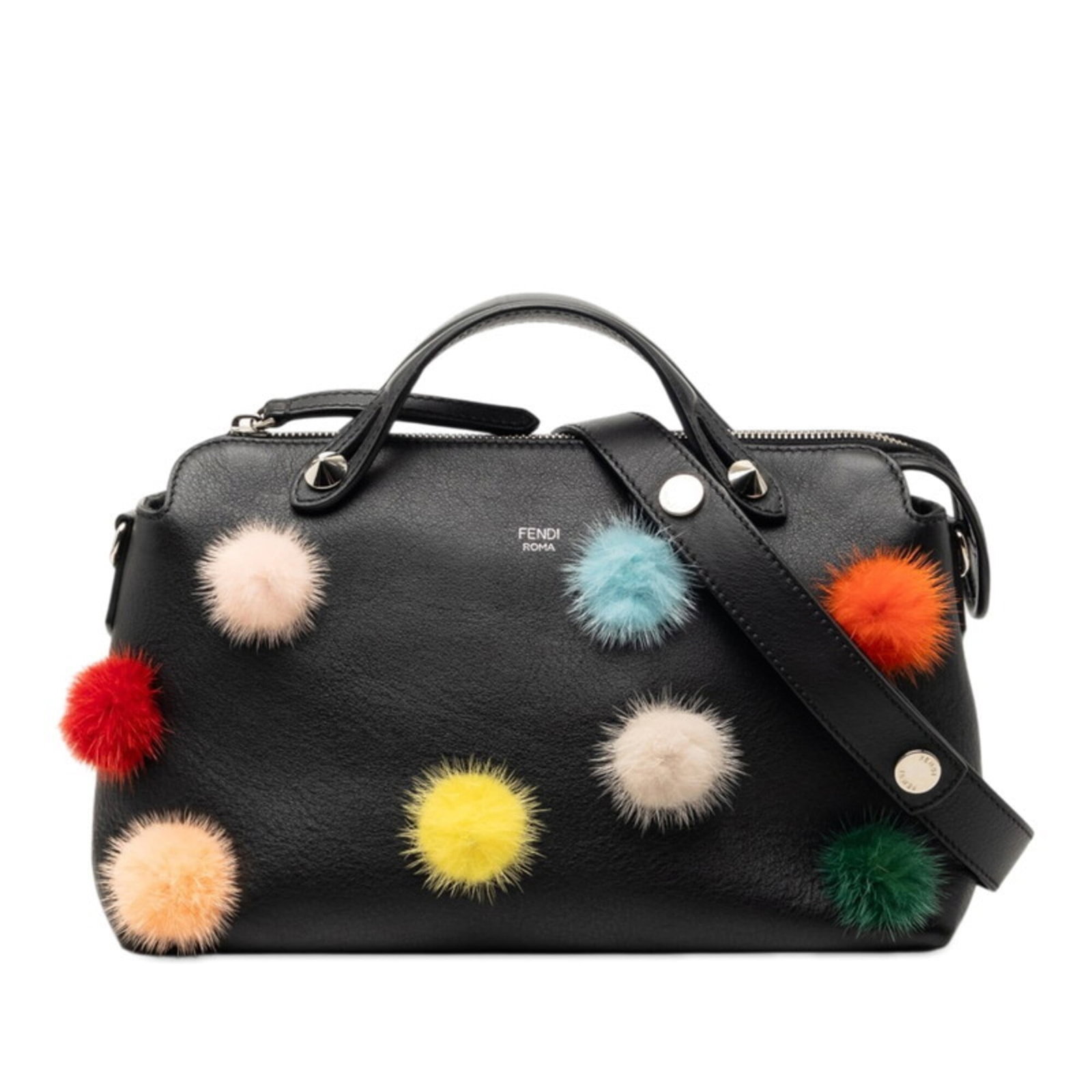 Fur leather shoulder bag handbag Fendi (1 of 7)