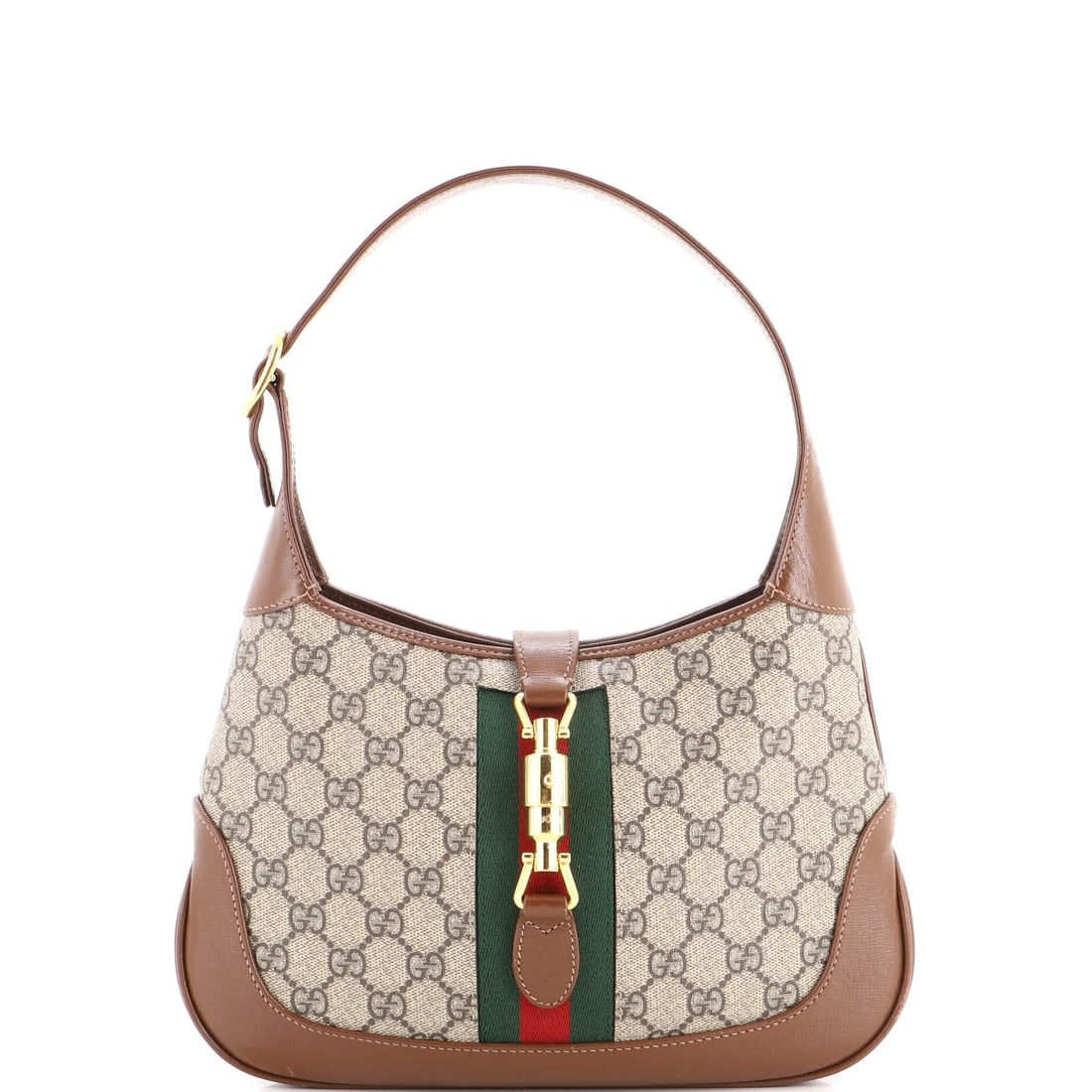 Coated canvas small hobo gucci jackie 1961: Coated canvas small hobo gucci jackie 1961 Canvas Coated Hobo Small in Brown, Jackie 1961 Style. This Gucci small hobo features GG Coated Canvas exterior with neutral microfiber interior and gold hard
