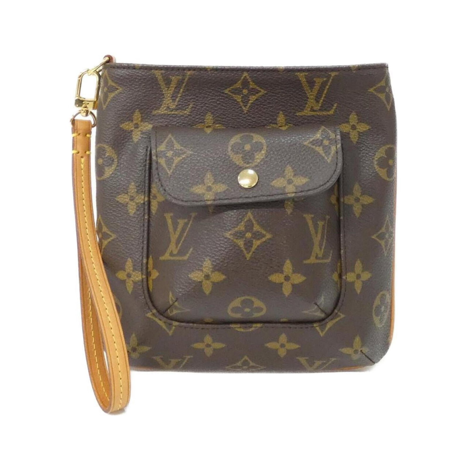 Canvas Coated Louis Vuitton Handbag: Canvas Coated Louis Vuitton Handbag Canvas Coated Louis Vuitton Handbag - A stylish and compact accessory, this handbag features a coated canvas material in the signature Marron color with gold hardwa
