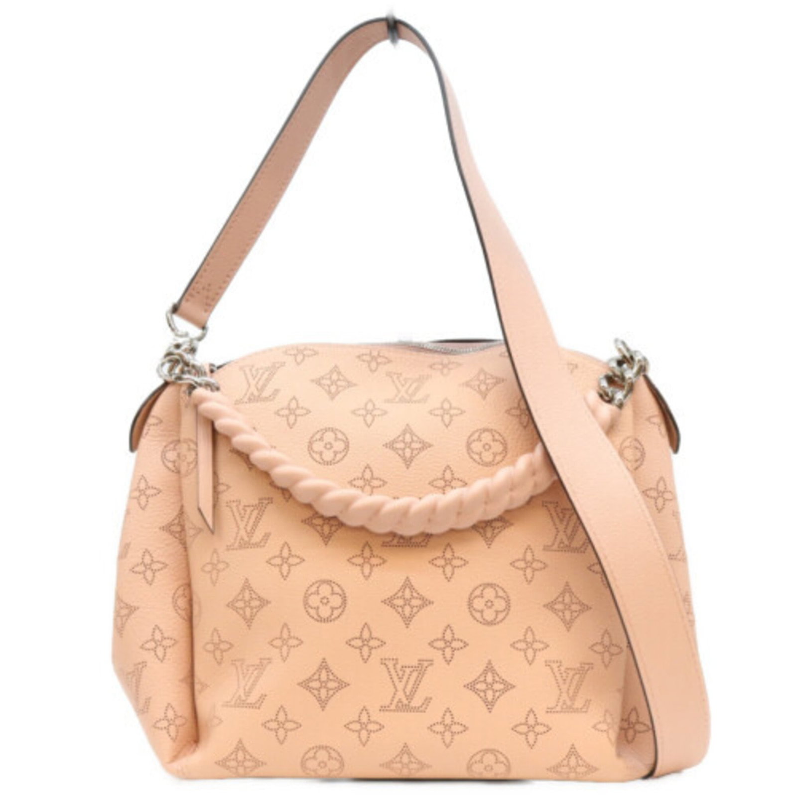 Louis Vuitton Shoulder Bag Mahina Leather: Louis Vuitton Shoulder Bag Mahina Leather Magnolia and Pink Mahina Leather Shoulder Bag from Louis Vuitton. This stylish shoulder bag boasts the signature Mahina leather material, a classic color