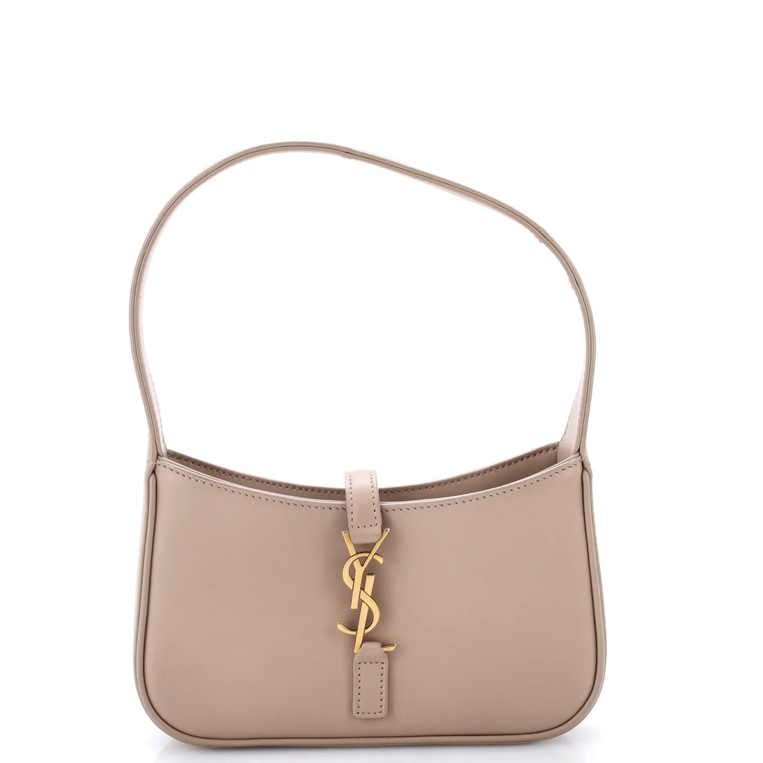 Saint Laurent Hobo Leather 5 a 7 Mini: Saint Laurent Hobo Leather 5 a 7 Mini Small but stylish, the Saint Laurent Le 5 a 7 Hobo Leather Mini features neutral exterior and suede interior in excellent condition. Minor creases, scuffs, and