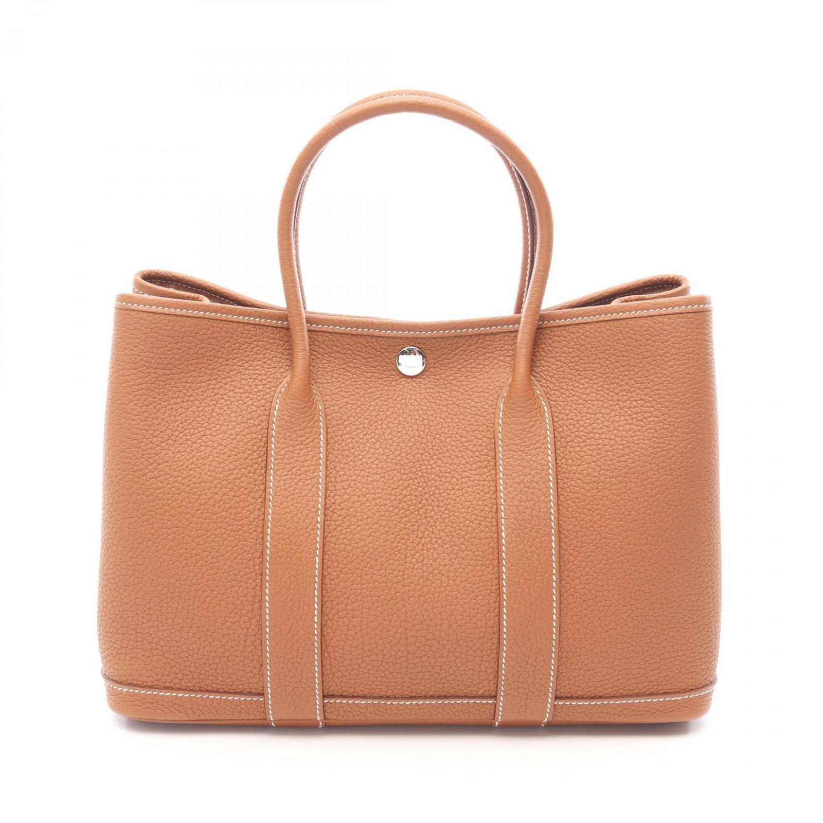 Hermes Handbag Negonda Leather Tote: Hermes Handbag Negonda Leather Tote Negonda leather craftsmanship shines in this elegant Hermes tote bag, boasting rich brown tones and refined dimensions. Measuring 21cm x 30cm x 14cm, it offers a pe