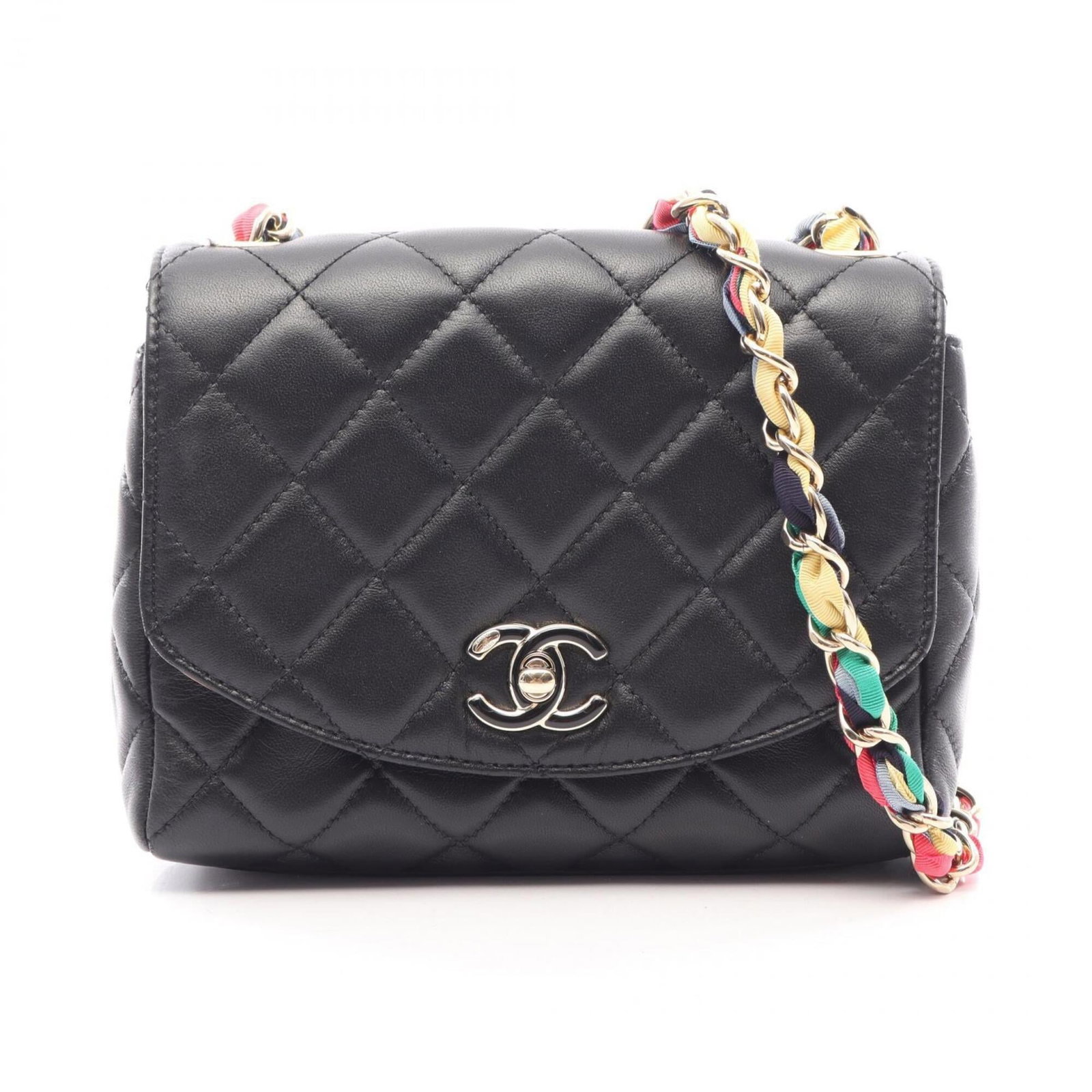Chanel Handbag Shoulder Bag Leather: Chanel Handbag Shoulder Bag Leather The Chanel Matelasse AS2411 Shoulder Bag features luxurious lambskin leather and gold hardware, exuding classic elegance. With its sleek design and spacious interio