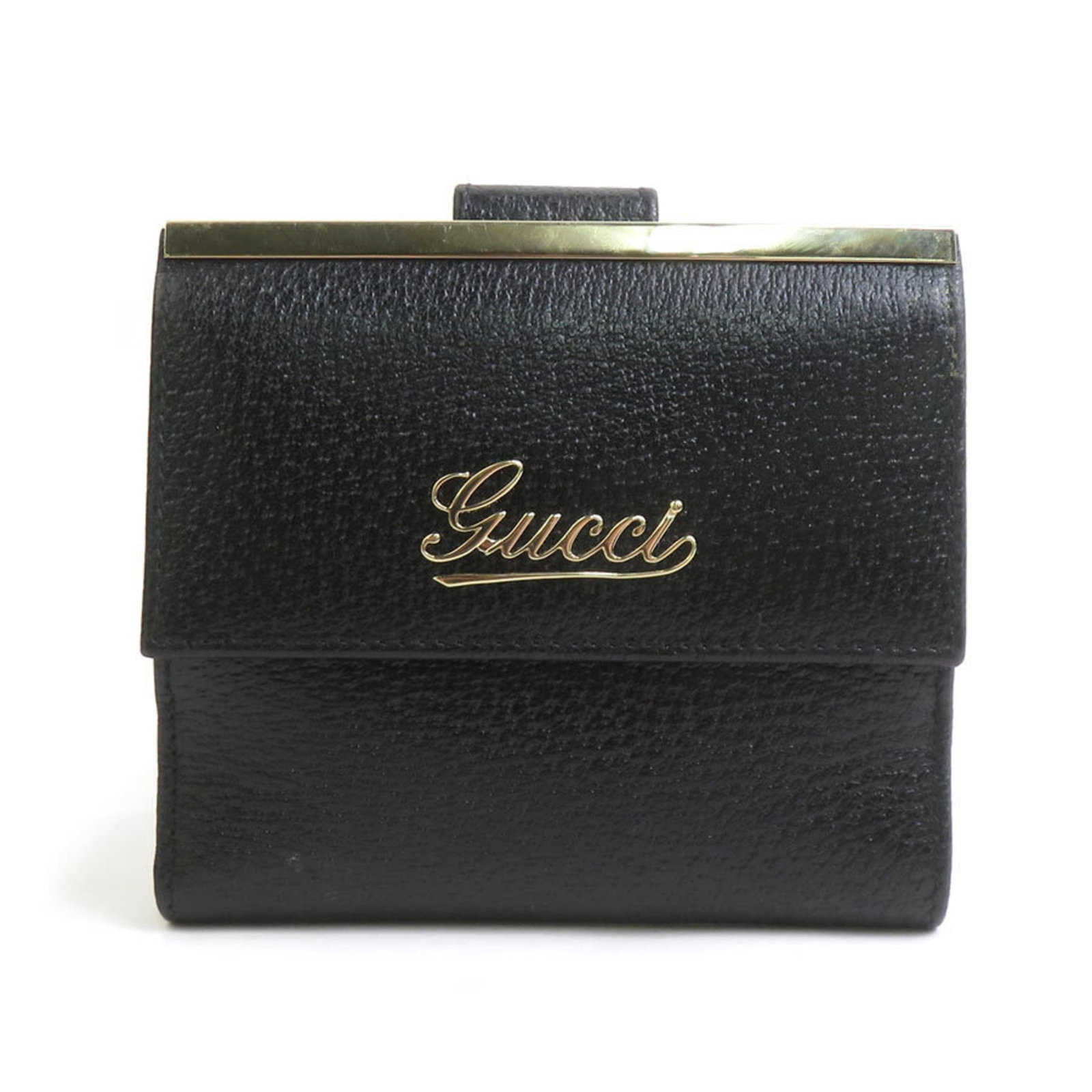 Gucci Wallet (Bi-Fold) Leather: Gucci Wallet (Bi-Fold) Leather The Gucci bi-fold leather wallet features sleek black leather construction with precise measurements, measuring 10.5cm x 12cm x 2cm. Crafted from high-quality leather,