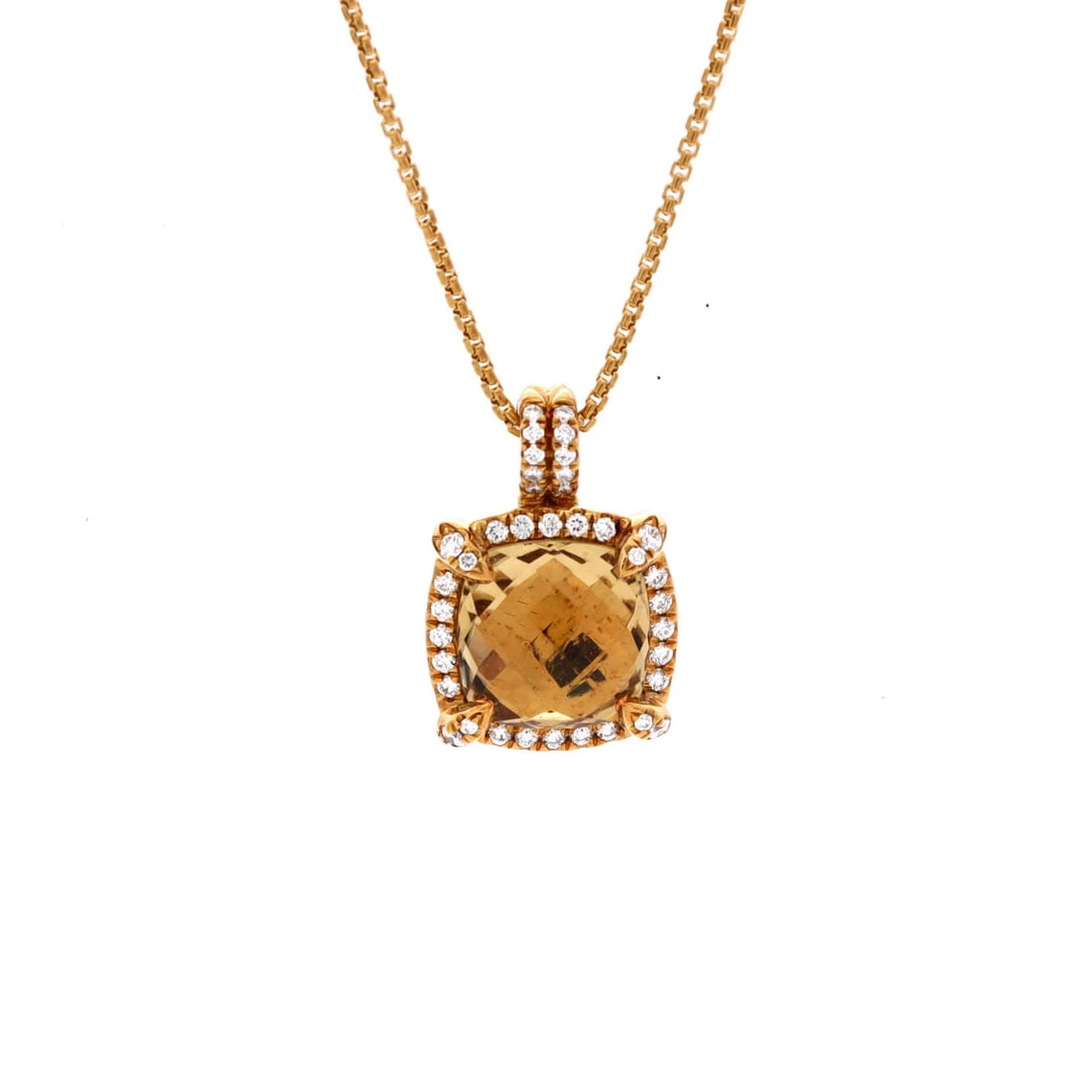 David Yurman Chatelaine Pendant Necklace 18K Yellow Gold with Citrine (1 of 3)