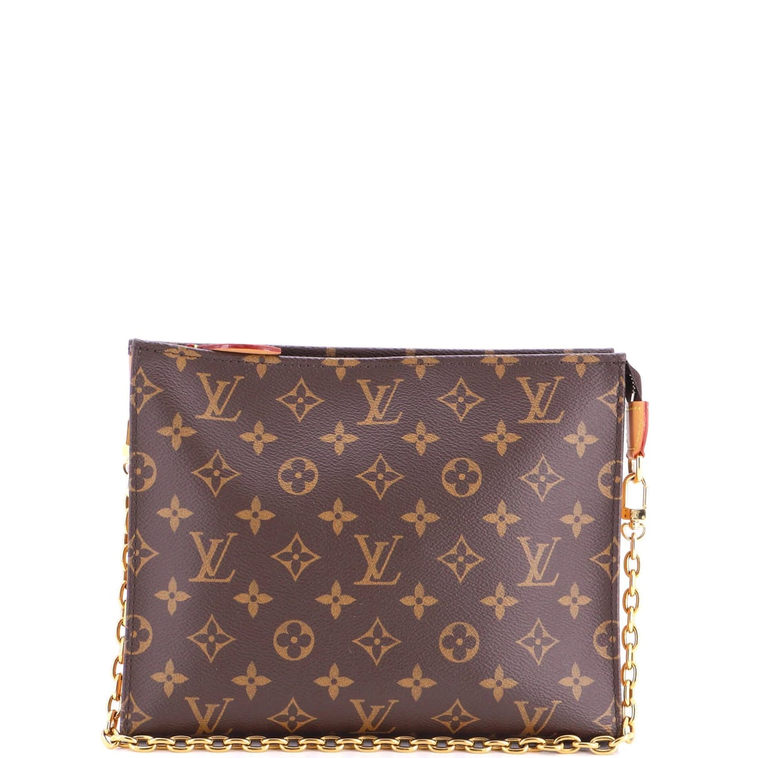 Canvas Monogram Pouch Toiletry Chain Louis Vuitton: Canvas Monogram Pouch Toiletry Chain Louis Vuitton Canvas Monogram Pouch Toiletry Chain Louis Vuitton features a classic design with a brown canvas exterior and gold hardware. The interior is lined wi