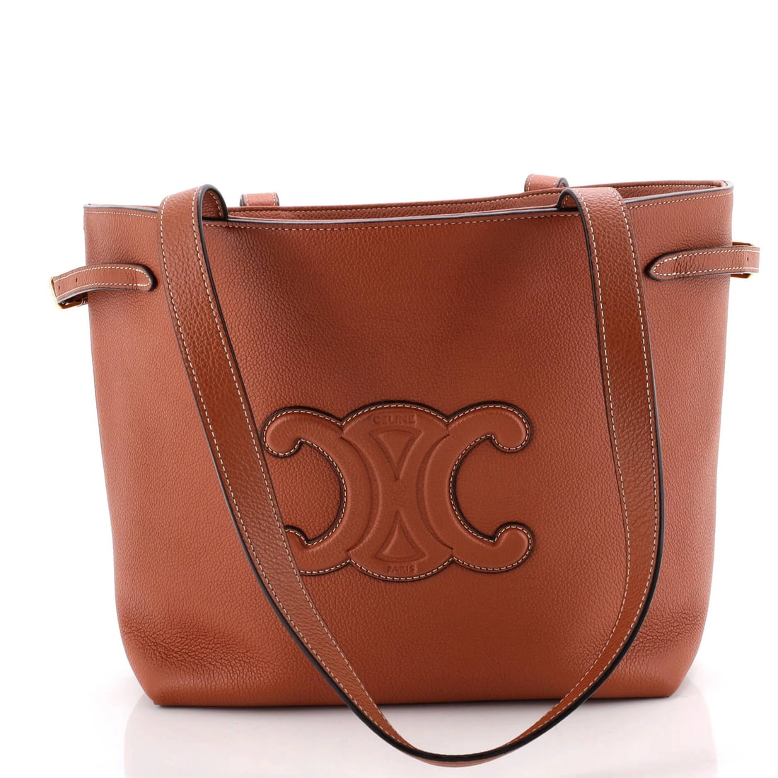 Small Leather Tote Cabas Anais: Small Leather Tote Cabas Anais Small Leather Tote Cabas Anais in Brown. This Celine Small Leather Tote features a classic design with minor creases on the exterior and interior, and minor scuffs on th