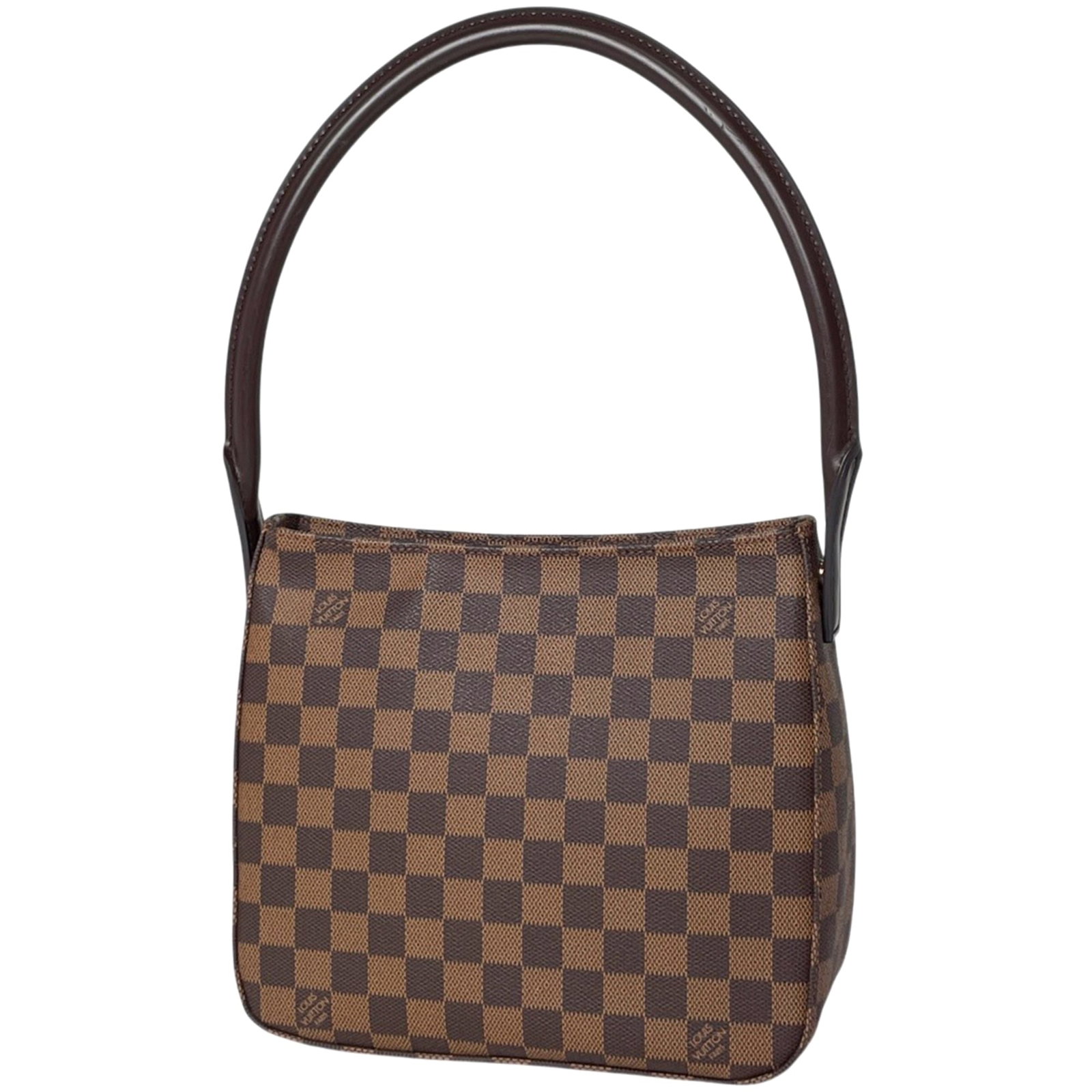 Shoulder Bag Damier Canvas by Louis Vuitton: Shoulder Bag Damier Canvas by Louis Vuitton Damier Canvas by Louis Vuitton, a timeless classic in brown Damier print. This shoulder bag features the iconic monogram pattern and measures 21.5cm x 24cm
