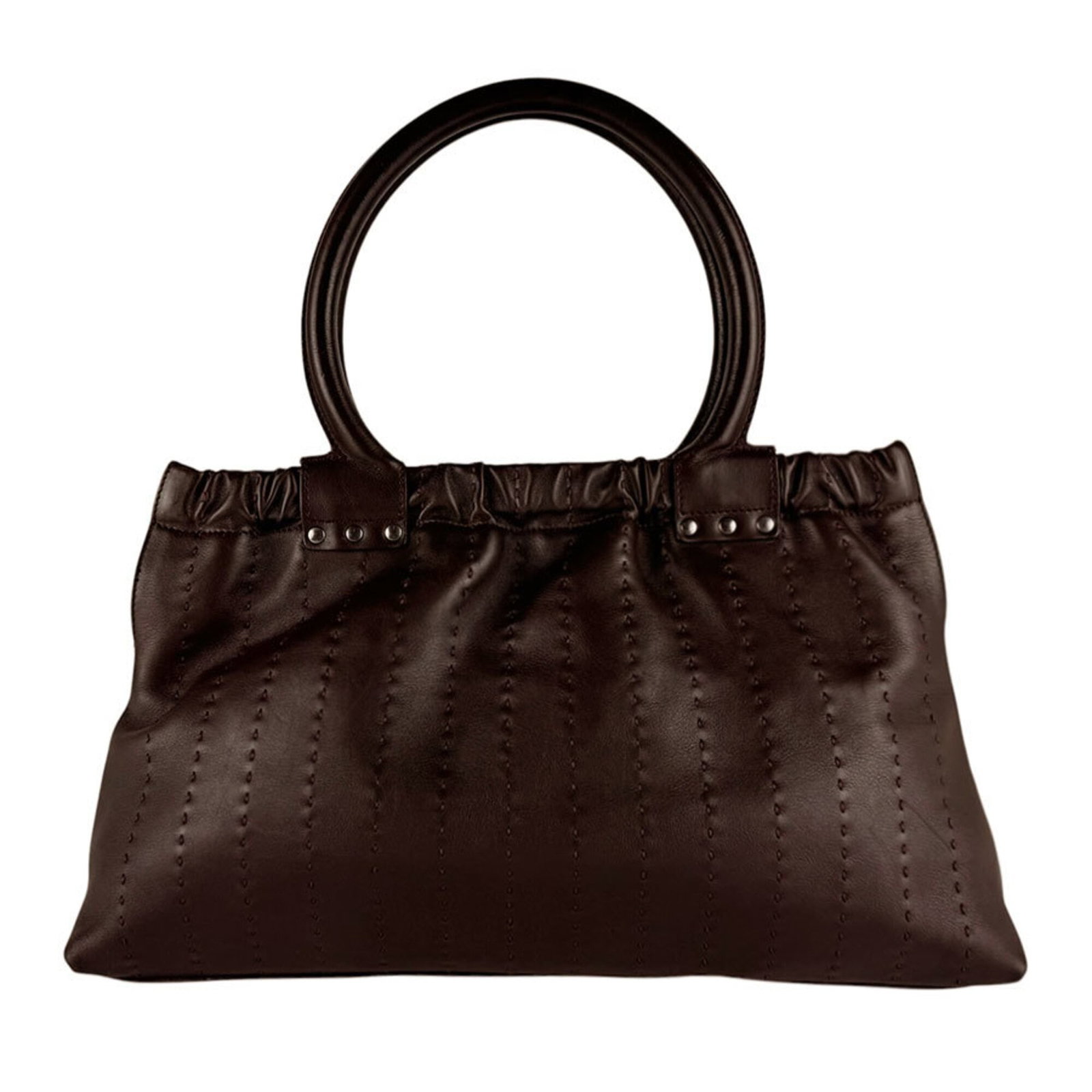 Salvatore Ferragamo Handbag Leather: Salvatore Ferragamo Handbag Leather Brown leather handbag from Salvatore Ferragamo, crafted in Italy with dimensions of 22cm x 37cm x 8cm. This classic design features high-quality materials and a tim