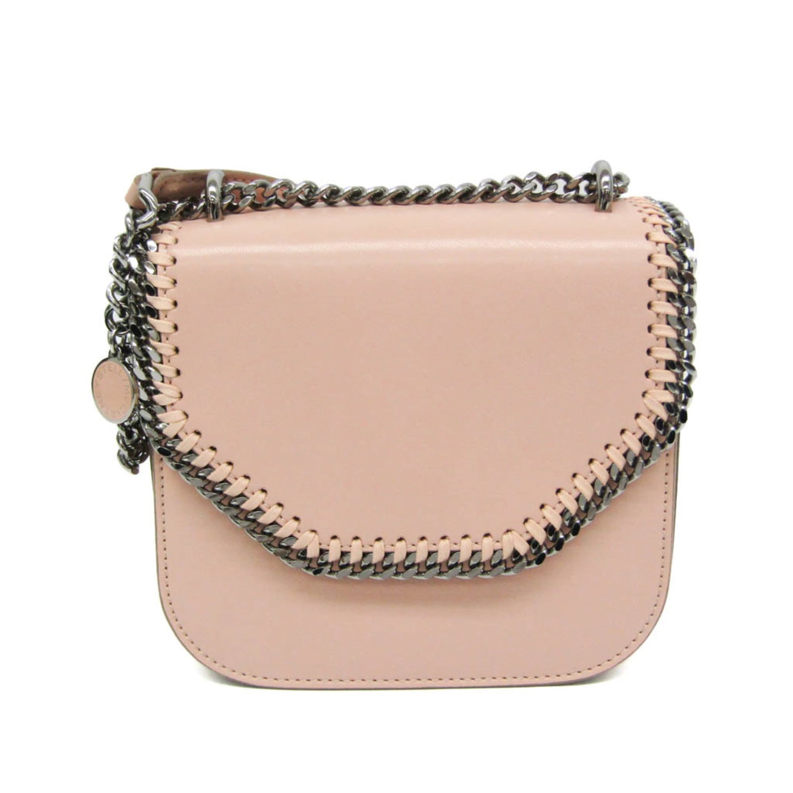 Faux leather shoulder bag by McCartney Stella: Faux leather shoulder bag by McCartney Stella The Stella McCartney BOX MINI SHOULDER bag boasts sleek, faux leather design in a vibrant pink hue. Measuring just 15cm x 16cm x 9cm, this compact