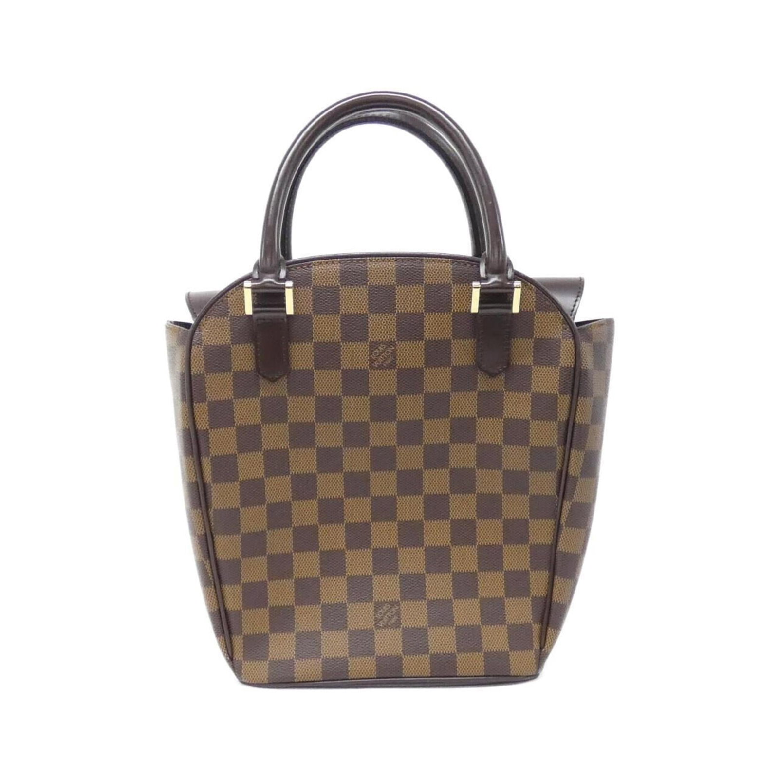 Canvas Coated Louis Vuitton Handbag: Canvas Coated Louis Vuitton Handbag Canvas Coated Louis Vuitton Handbag - Ebene Color with Gold Hardware. This women's handbag features coated canvas material, measuring 27cm x 28cm x 9cm, and is ador