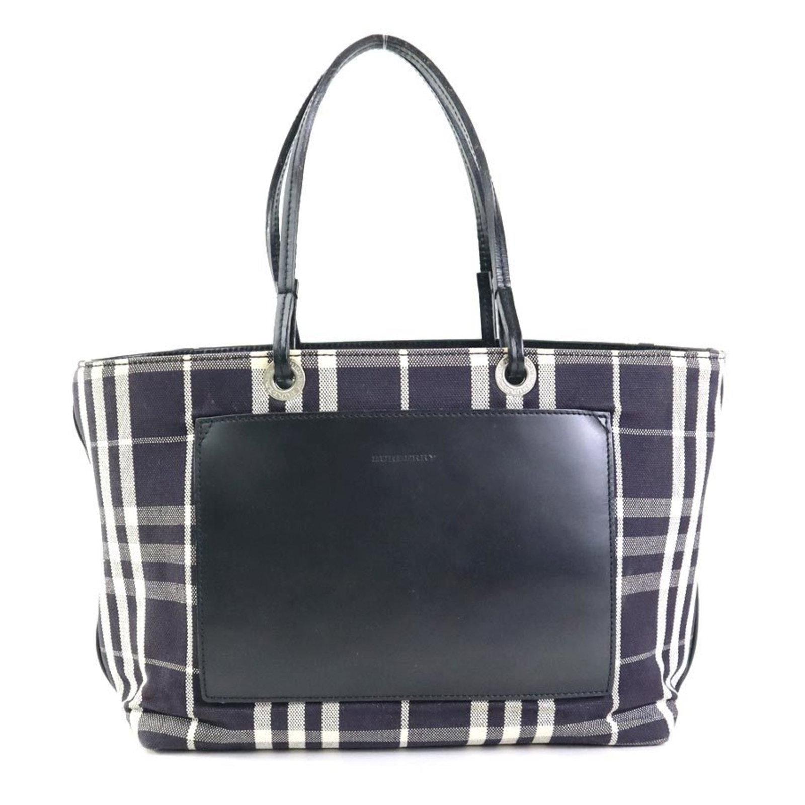 Burberry Handbag Leather Canvas: Burberry Handbag Leather Canvas Canvas and leather come together in this sleek black Burberry handbag, measuring 20cm x 26cm x 10cm. The simple design makes it a versatile accessory for everyday use.
